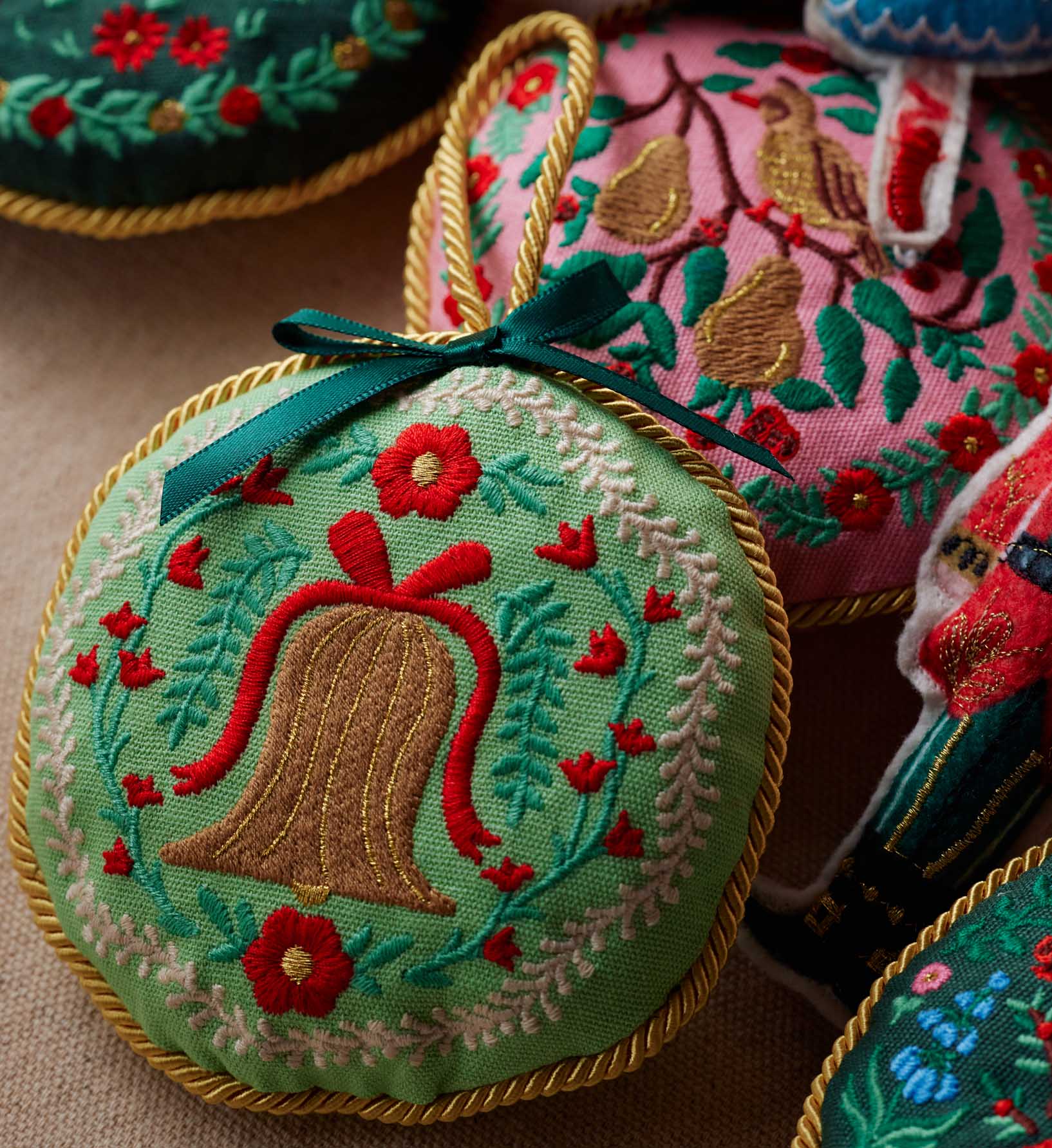 Embroidered Ornament Set - Christmastide