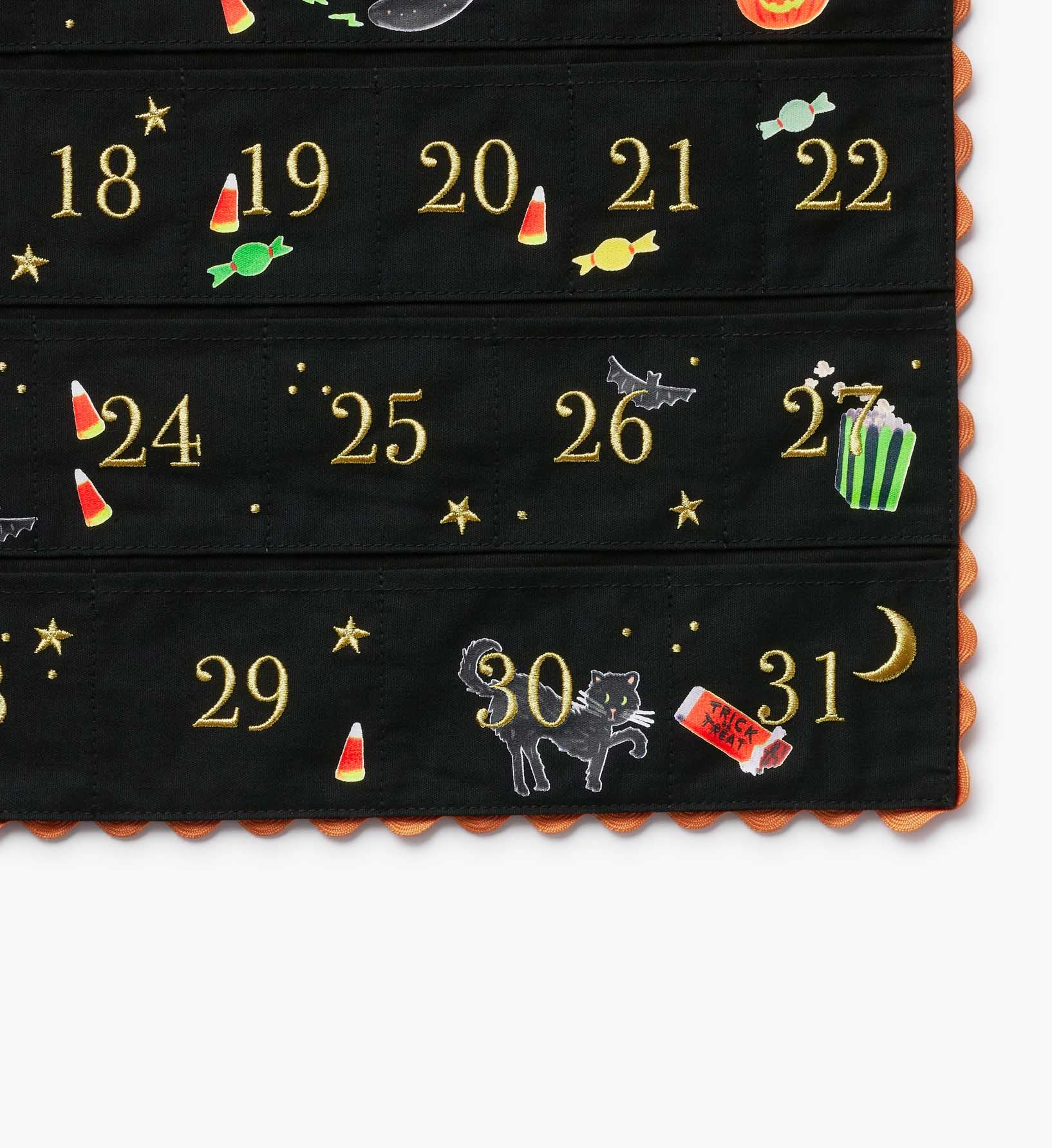 Embroidered Hanging Countdown Calendar - Halloween Parade
