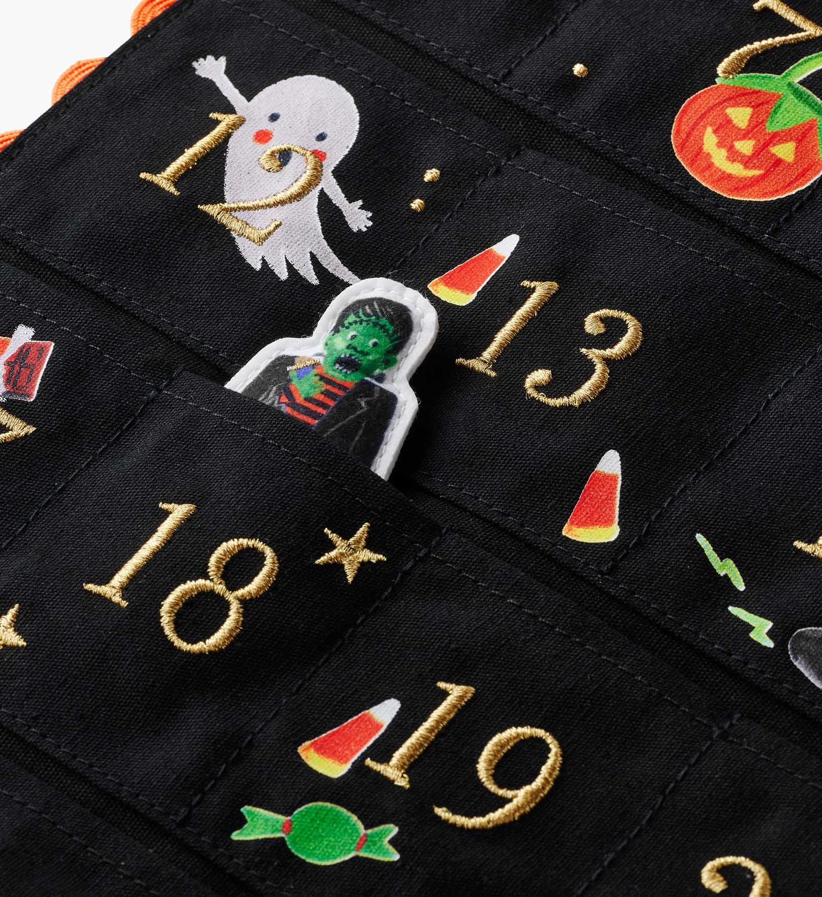 Embroidered Hanging Countdown Calendar - Halloween Parade