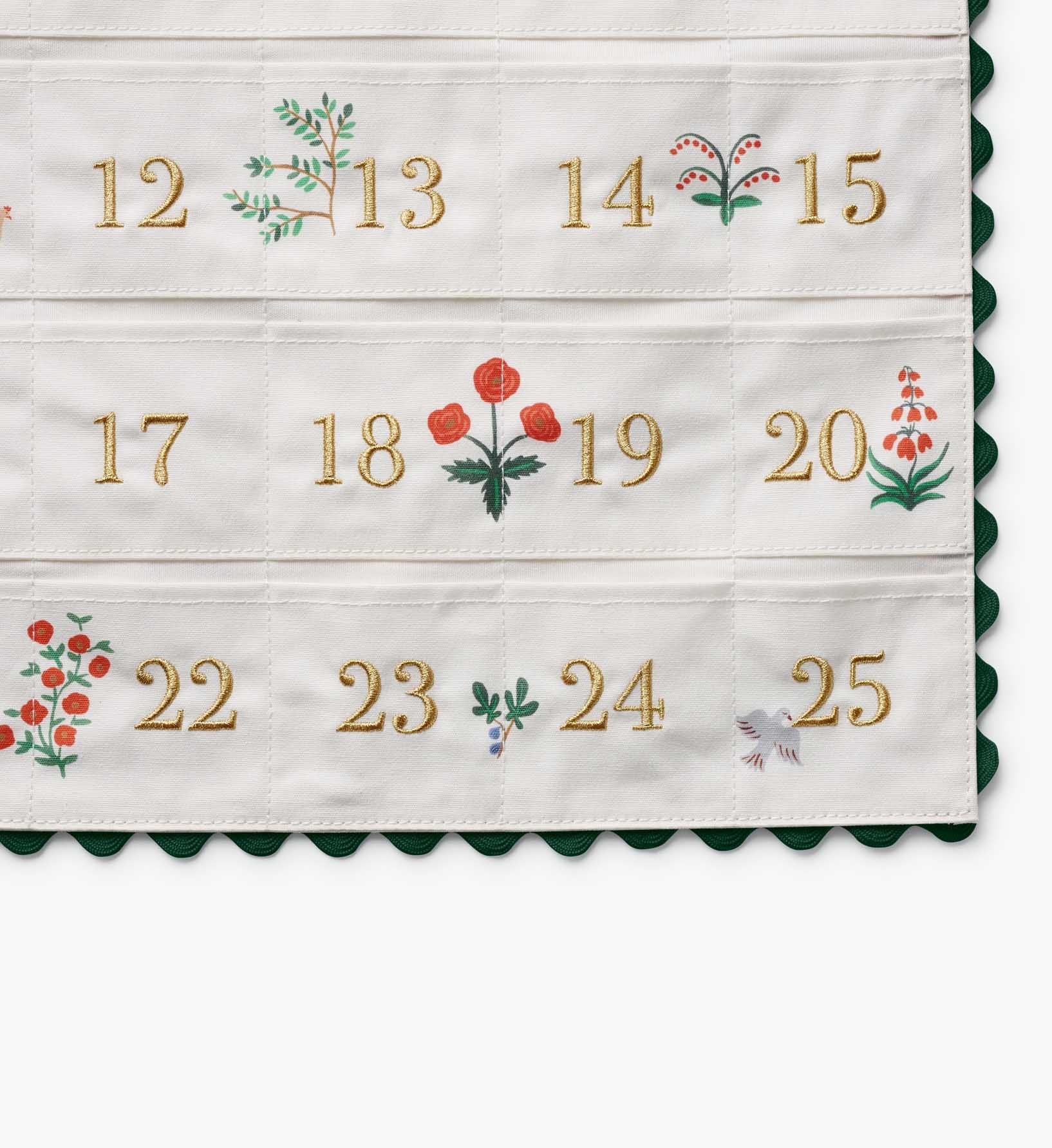 Embroidered Hanging Advent Calendar - Nativity
