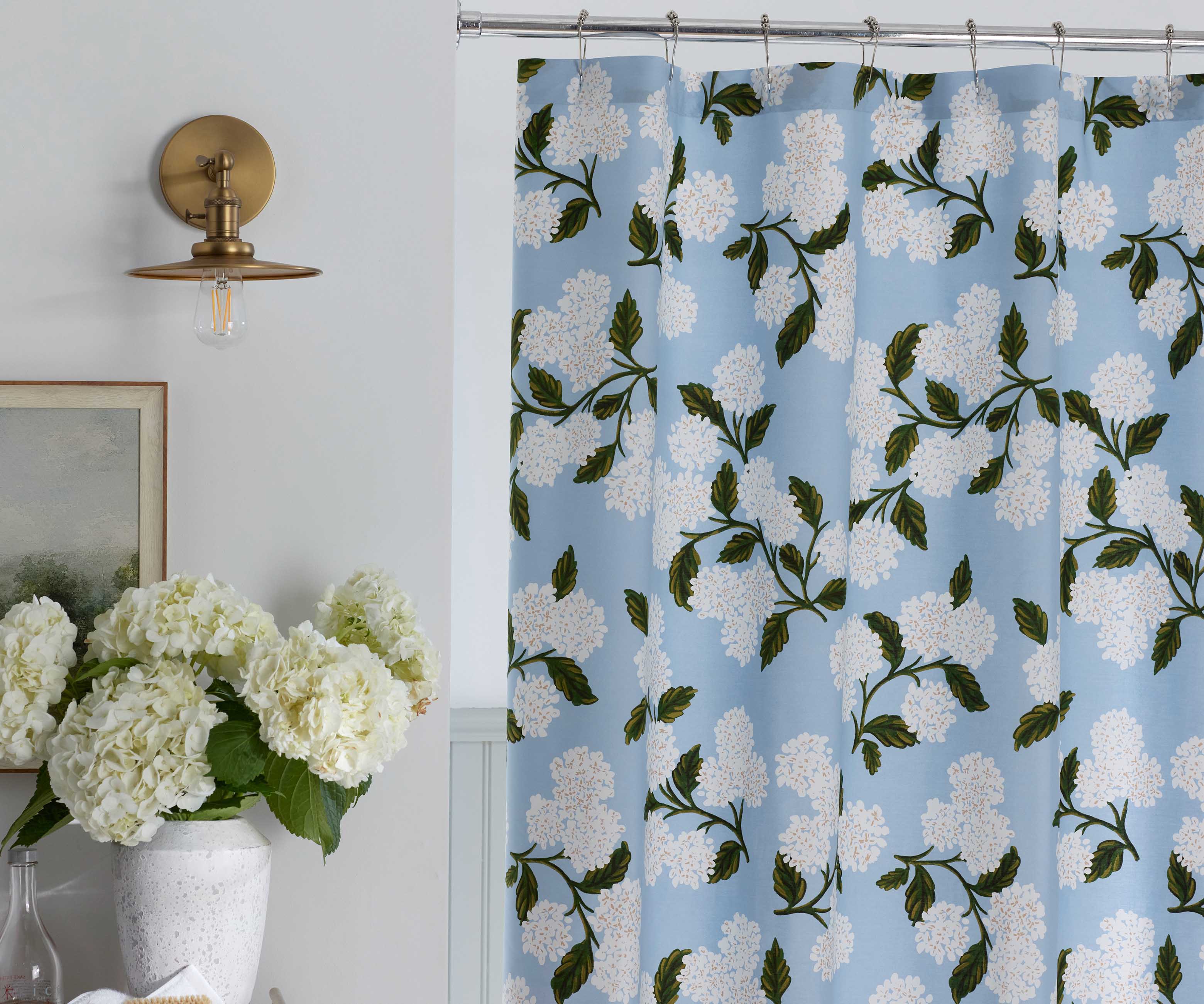 Percale Shower Curtain - Hydrangea