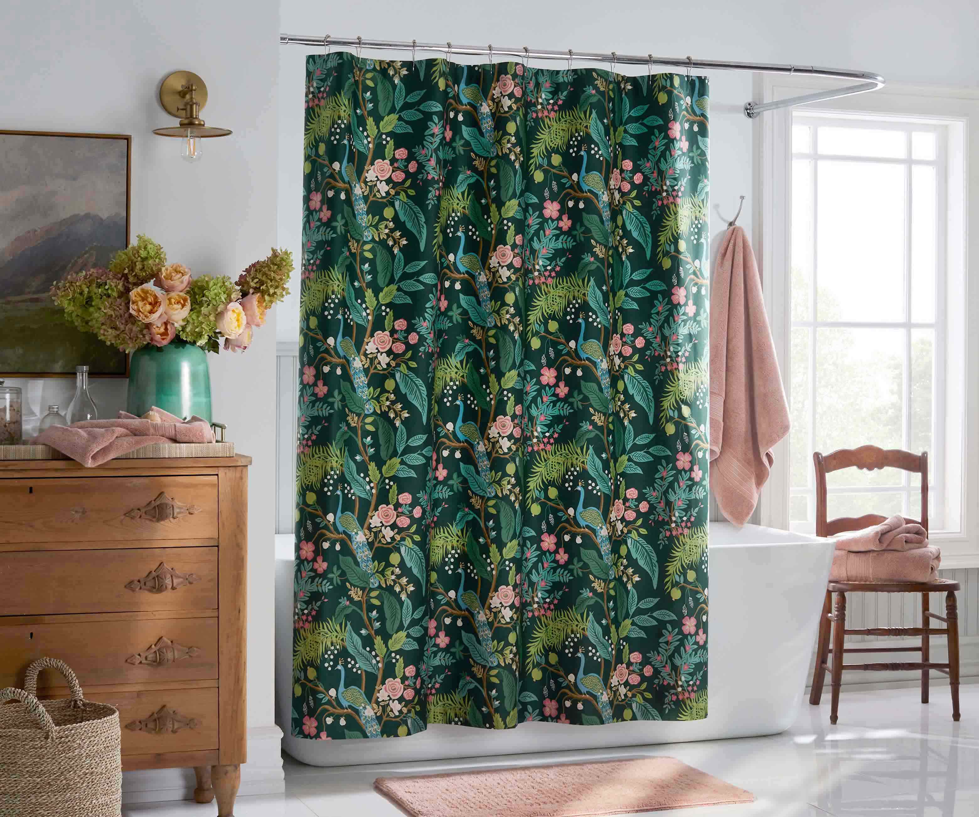 Sateen Shower Curtain - Peacock Emerald