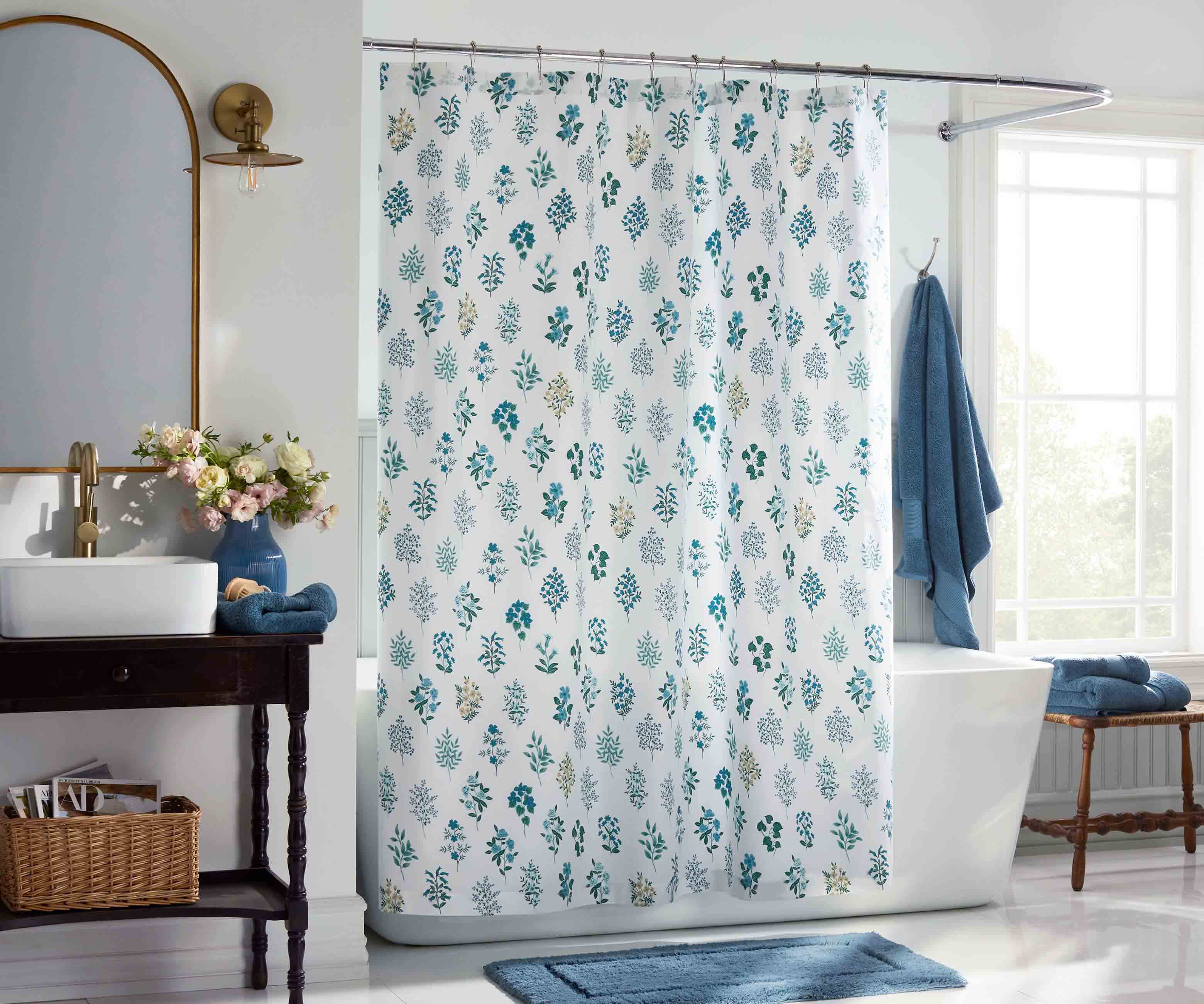 Percale Shower Curtain - Hawthorne Blue