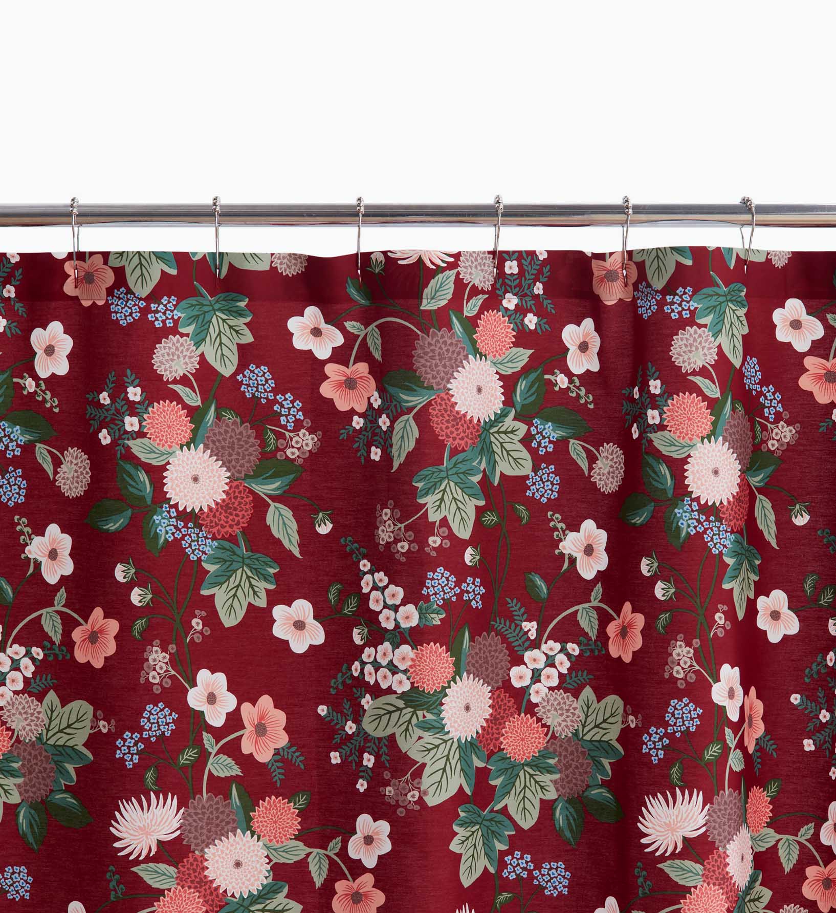 Percale Shower Curtain - Dahlia Merlot