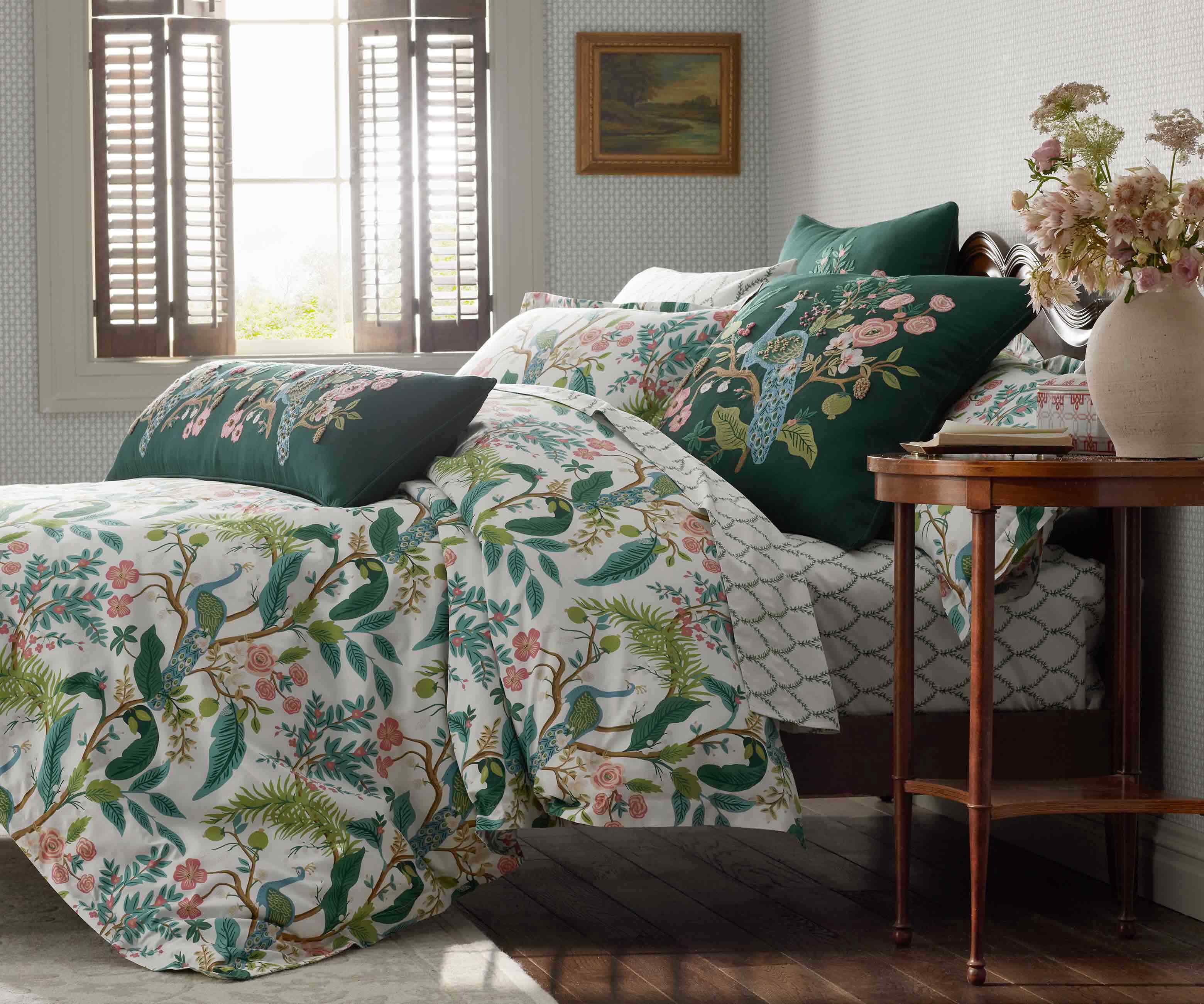 Sateen Comforter - Peacock White