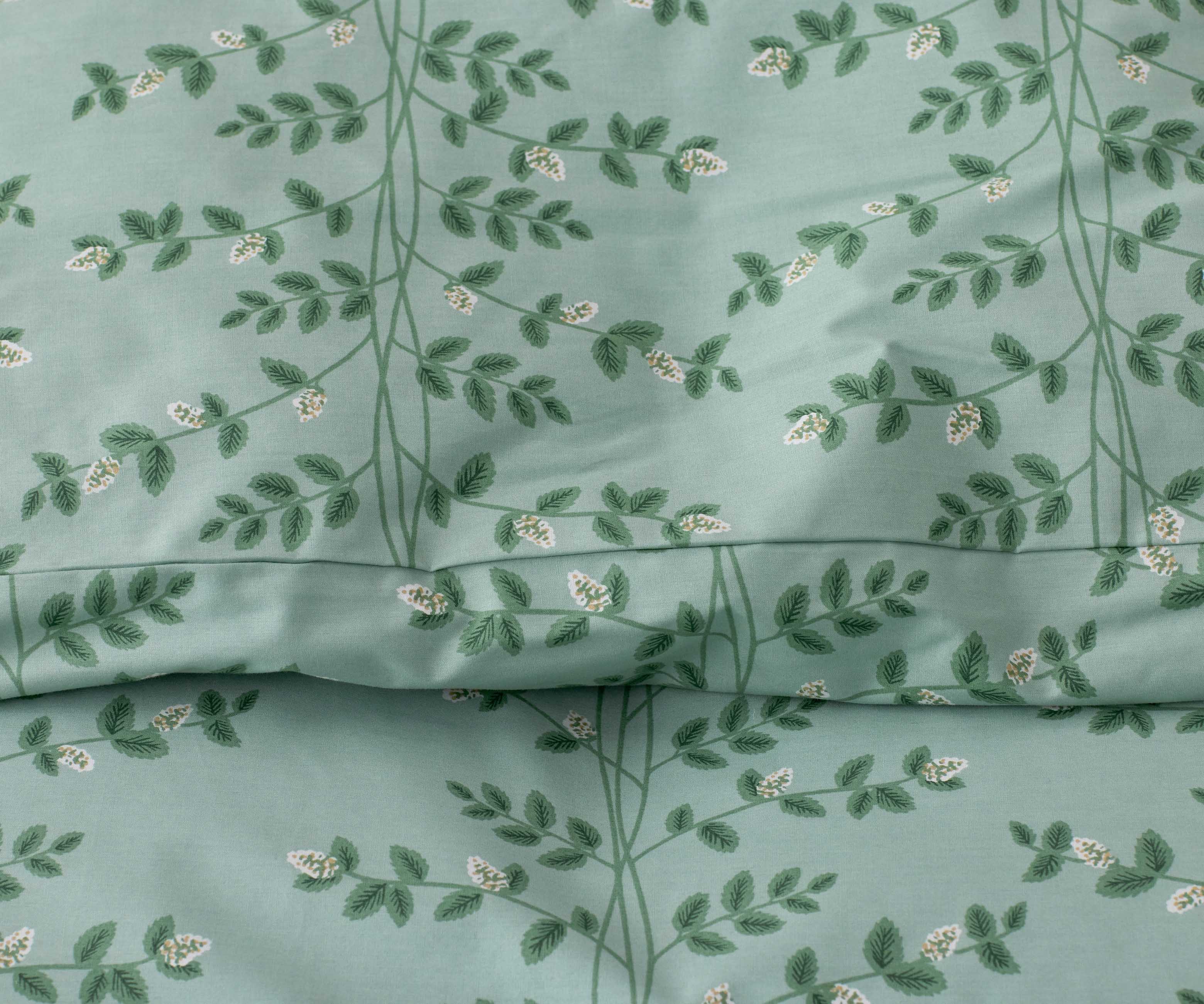 Percale Comforter - Climbing Vines Sage