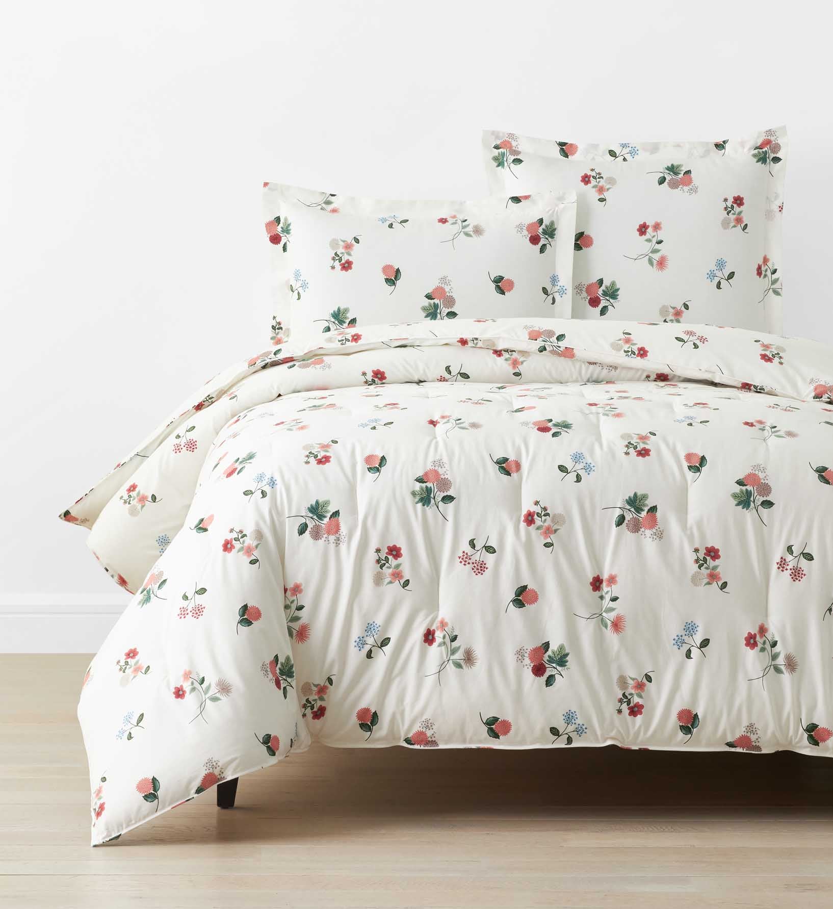 Percale Comforter - Ditsy Dahlia Ivory