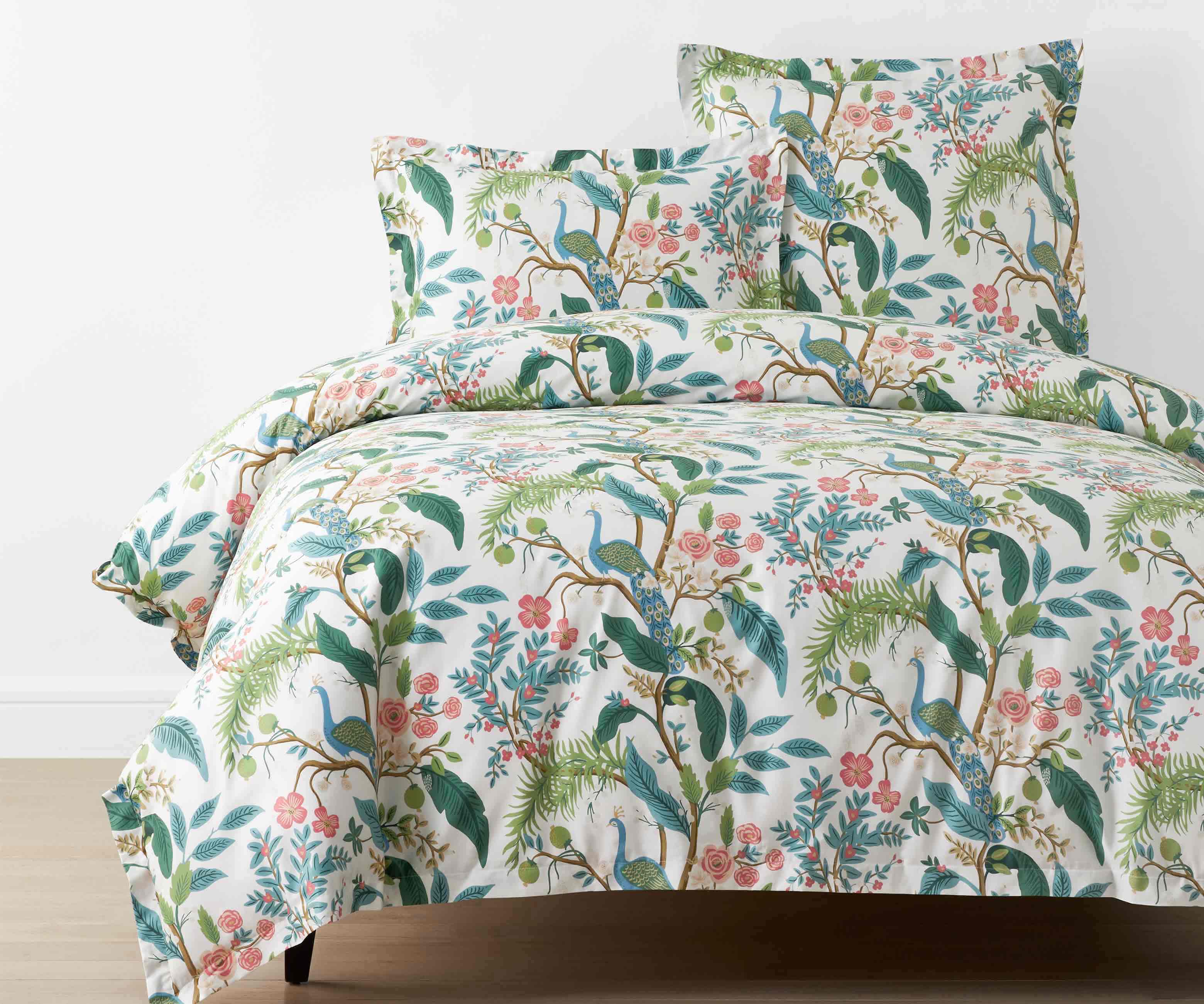 Sateen Duvet Cover - Peacock White