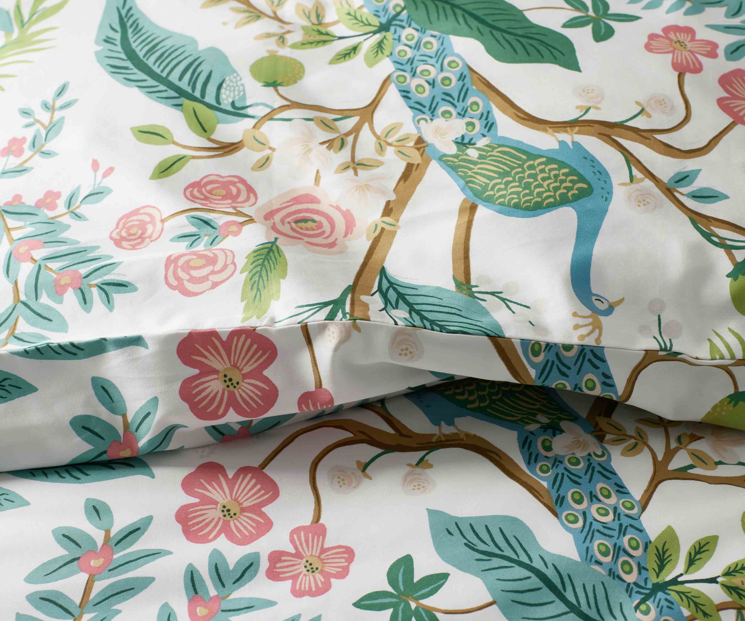 Sateen Duvet Cover - Peacock White