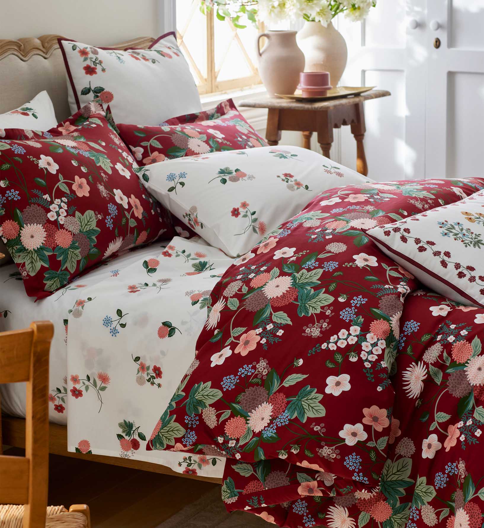Percale Duvet Cover - Dahlia Merlot