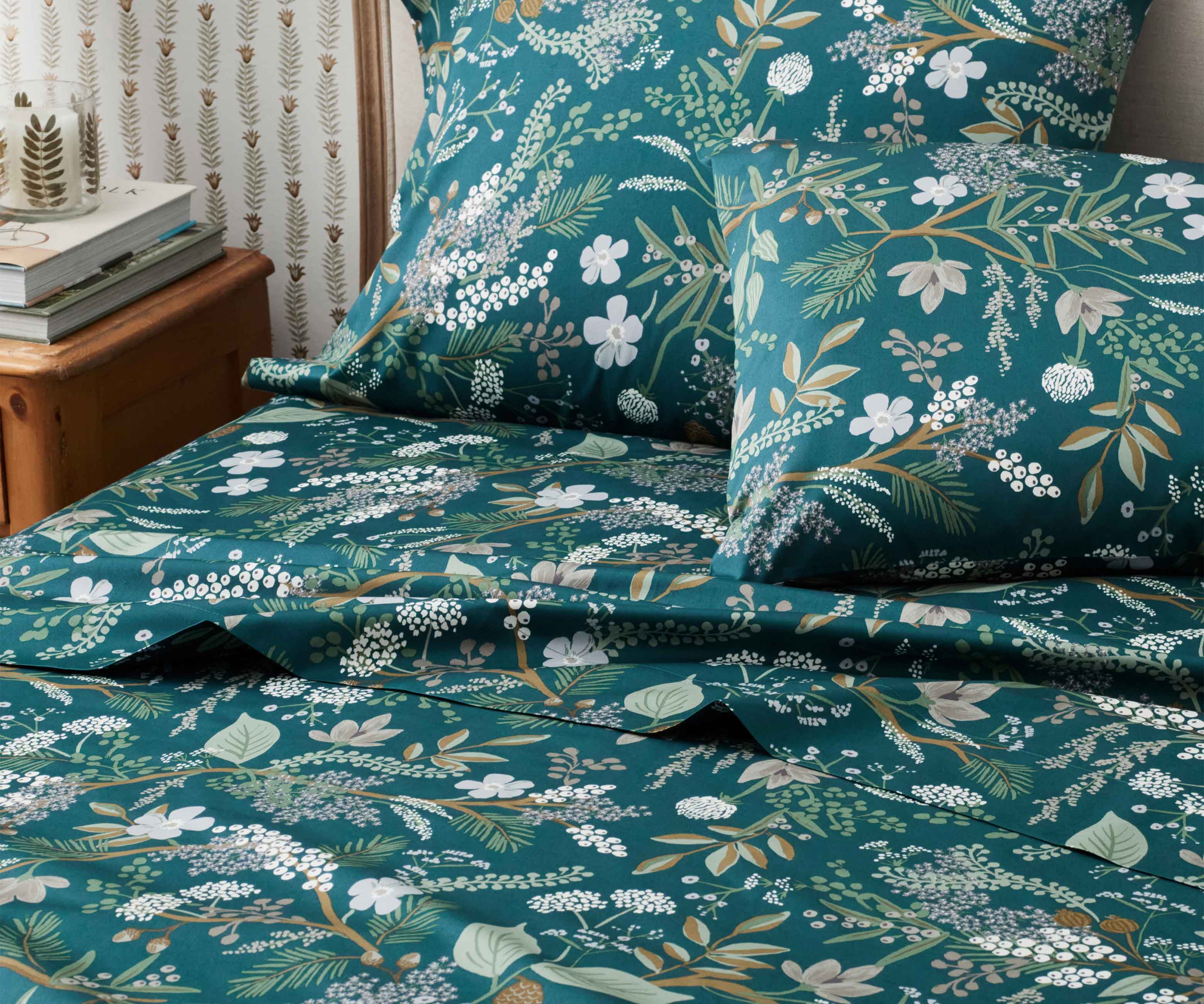 Sateen Fitted Sheet - Juniper Forest