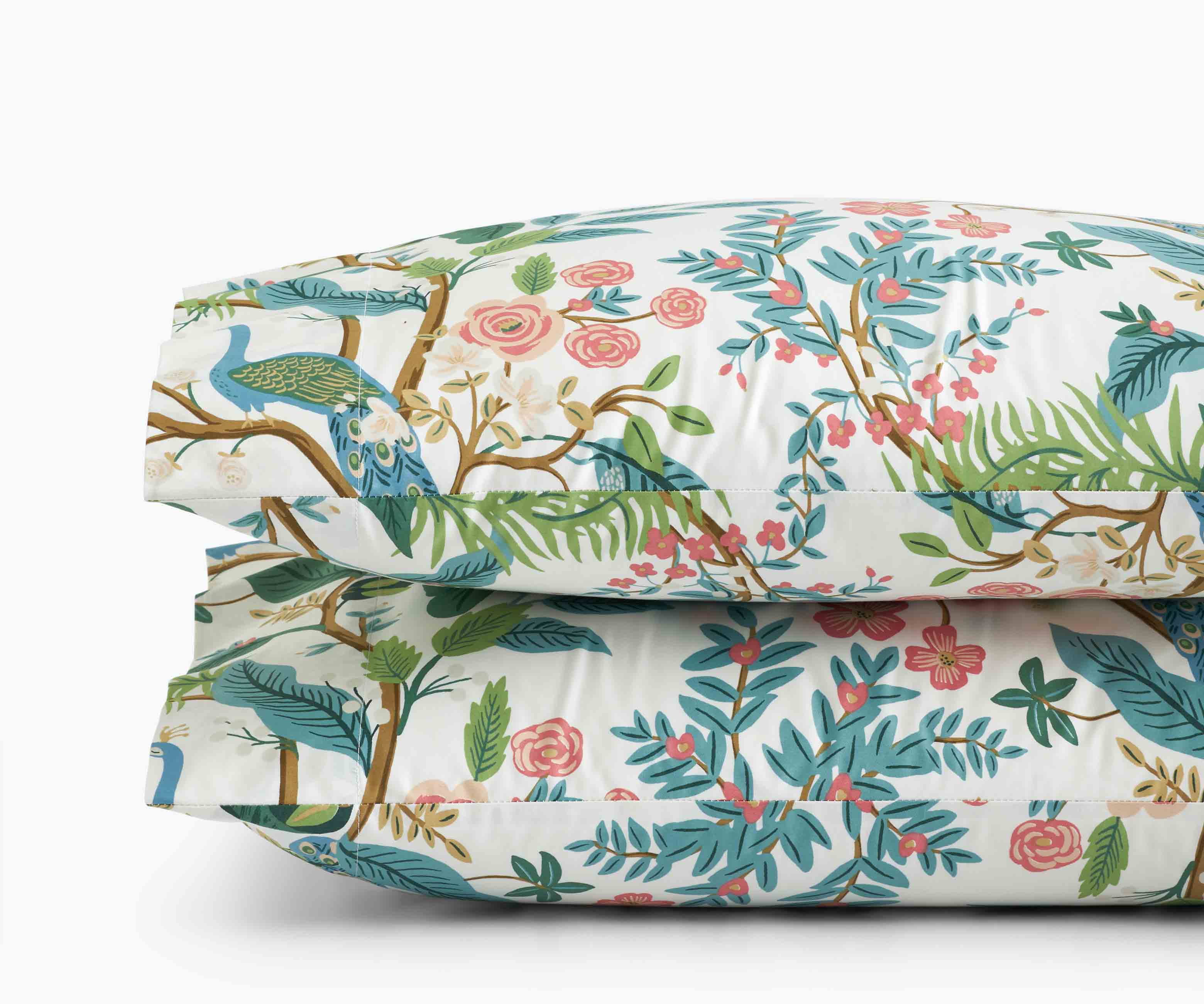 Sateen Pillowcases - Peacock White