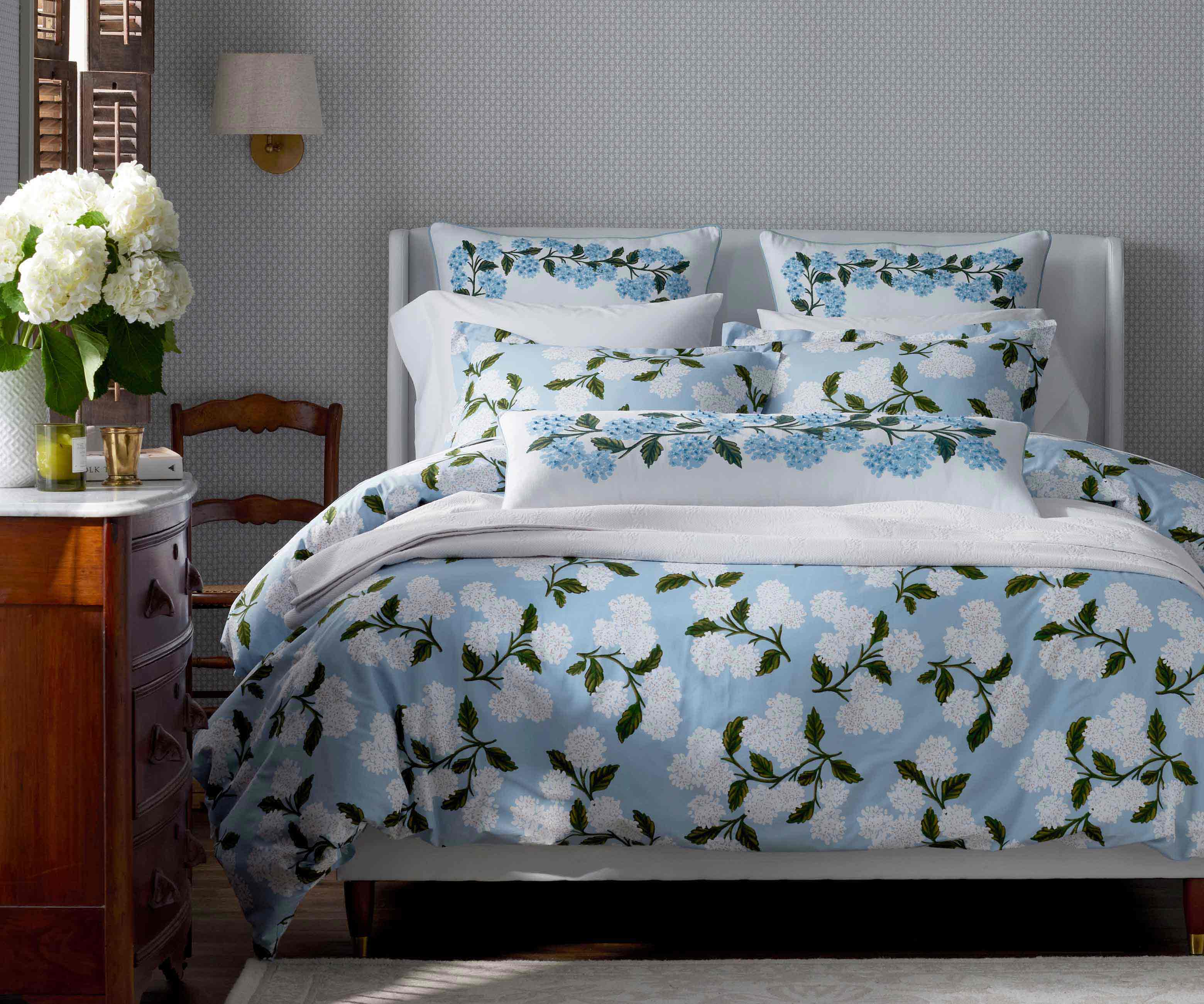 Percale Sham - Hydrangea