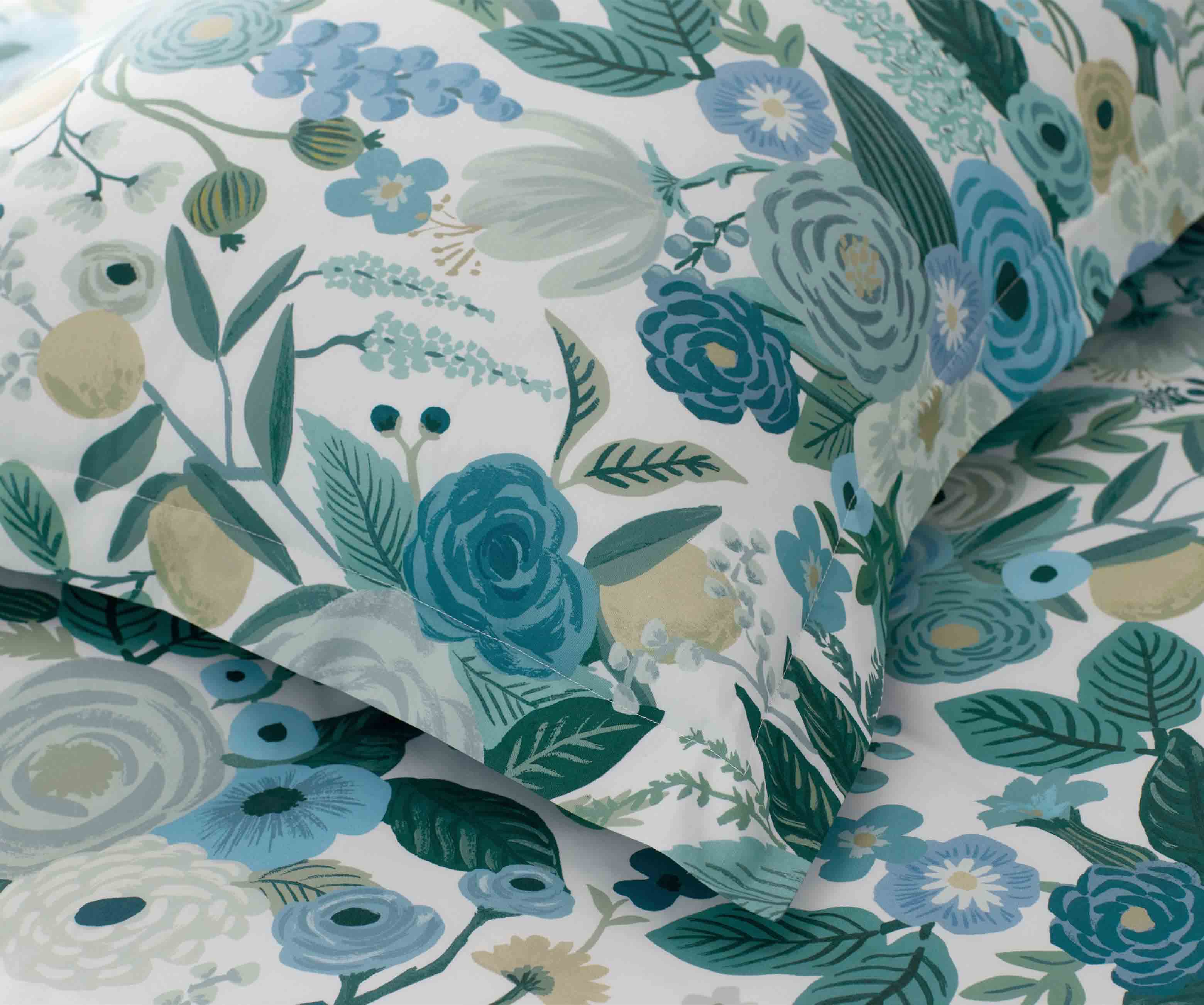 Percale Sham - Garden Party Blue
