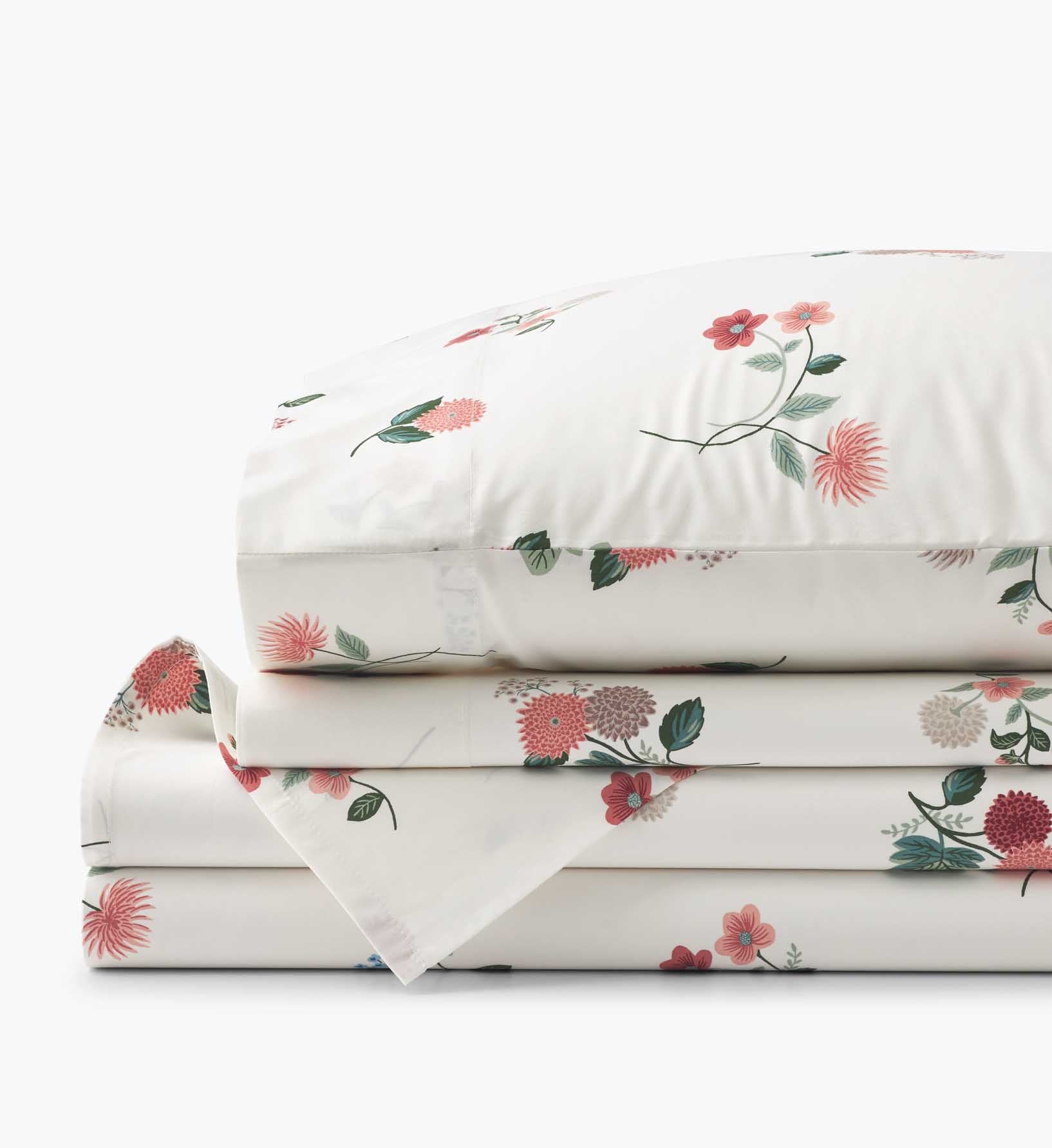 Percale Sheet Set - Ditsy Dahlia Ivory