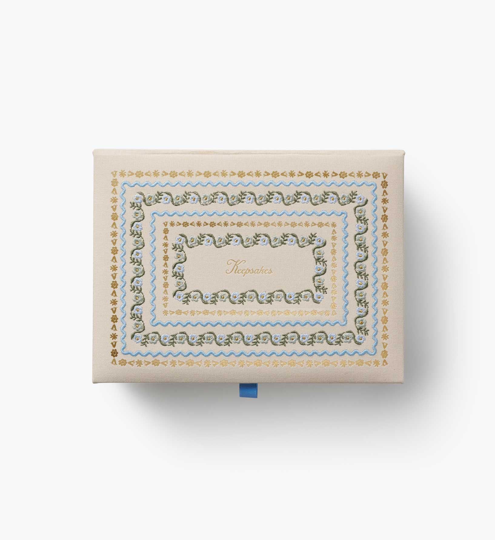 Large Embroidered Keepsake Box - Delphine