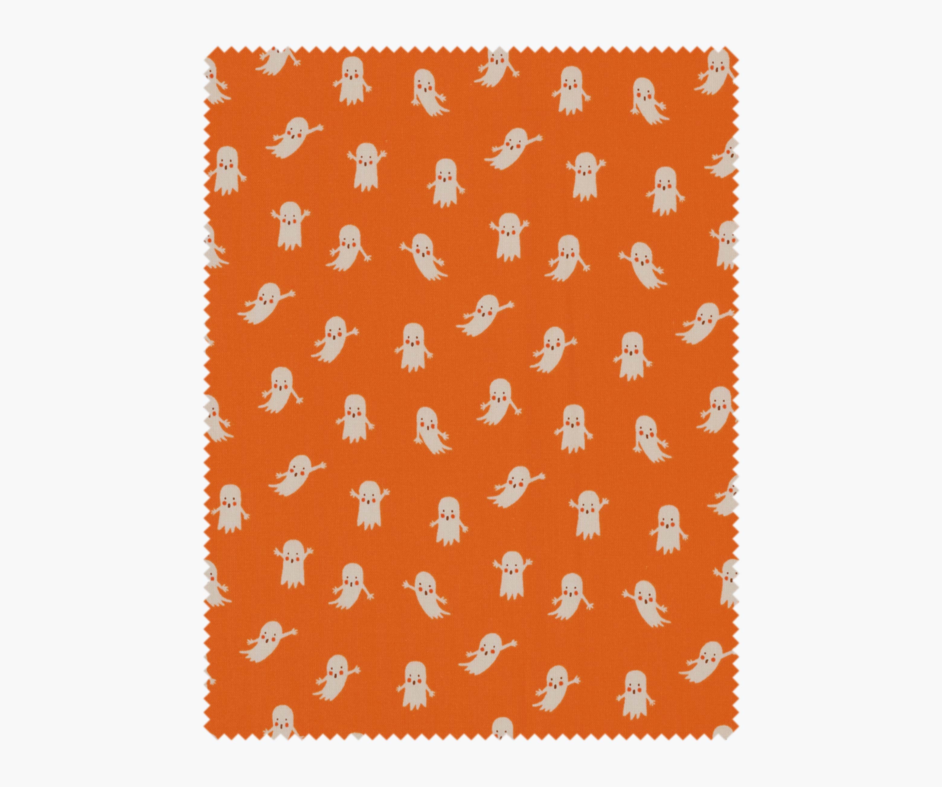 Ghosts Cotton Fabric - Orange