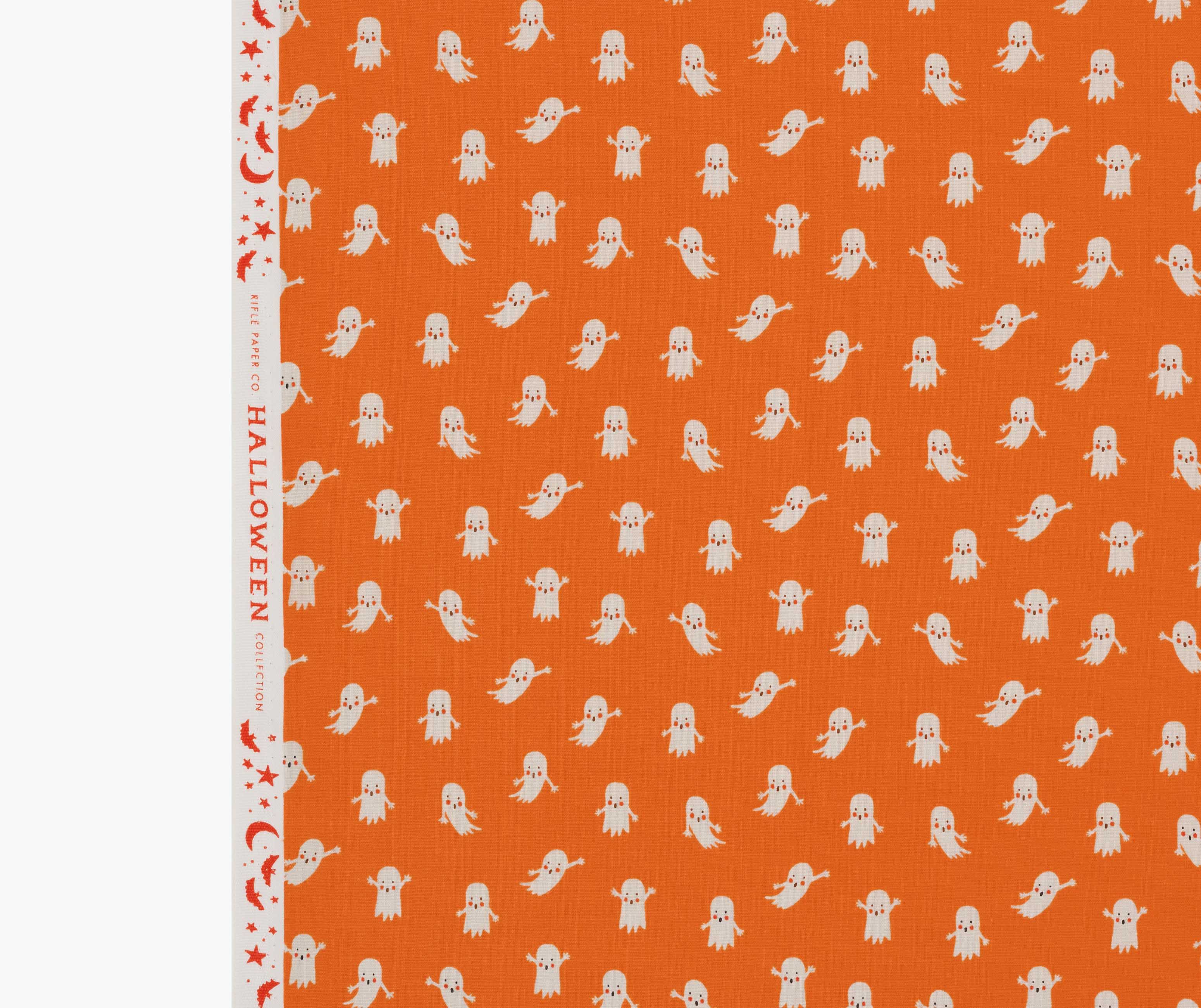 Ghosts Cotton Fabric - Orange