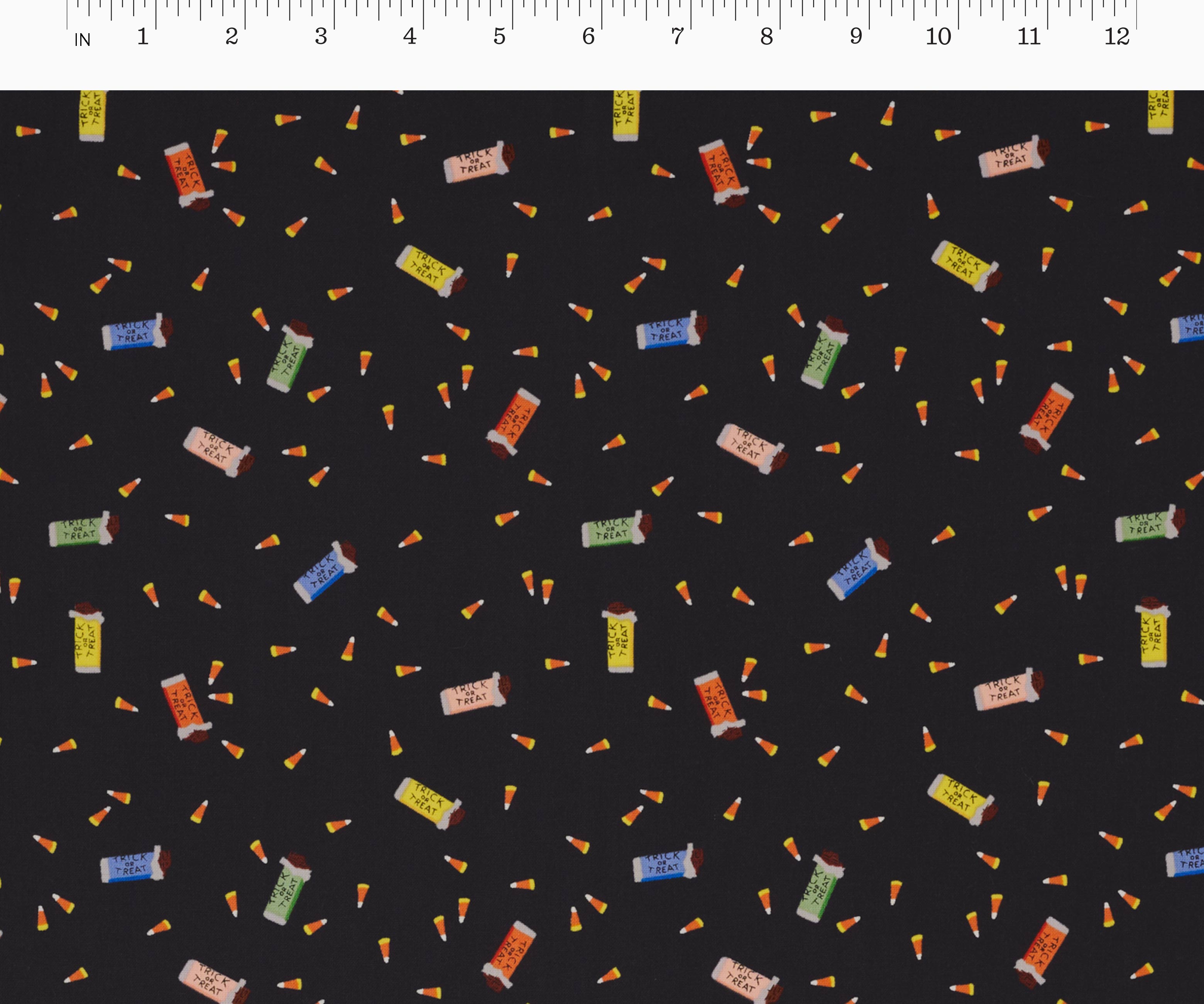Trick or Treat Cotton Fabric - Black