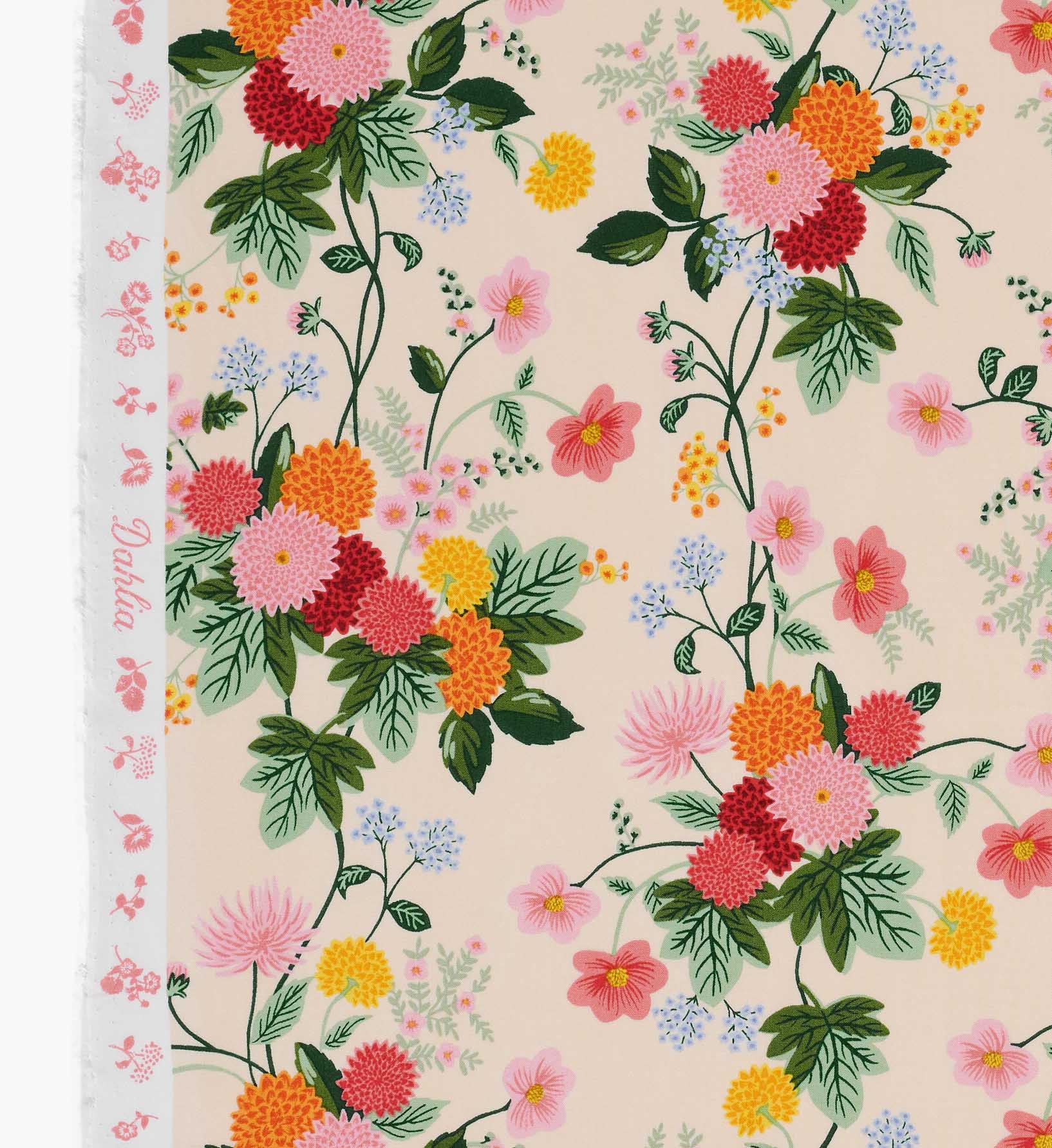 Dahlia Cotton Fabric - Blush