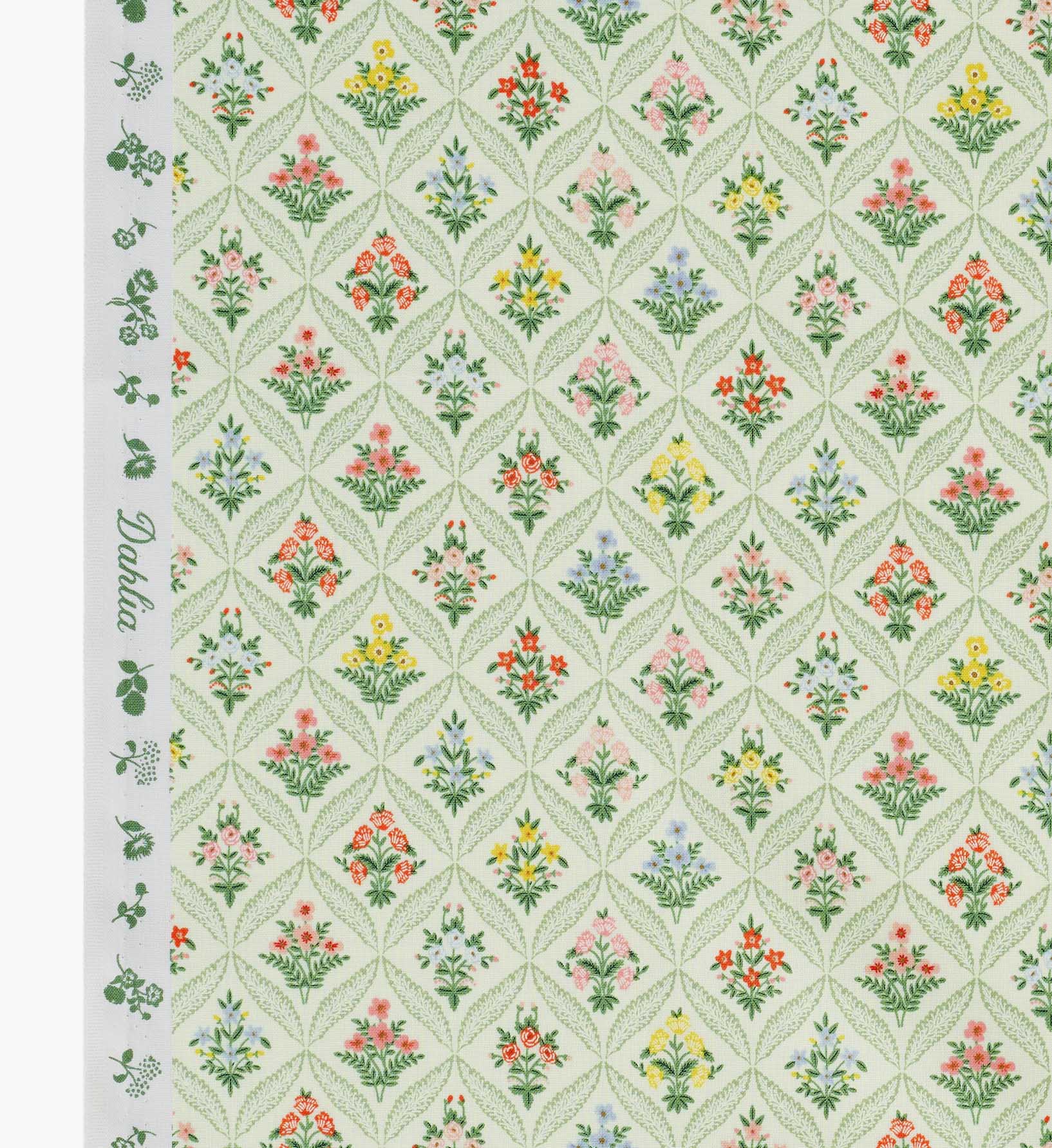 Estee Garden Cotton Fabric - Cream Multi