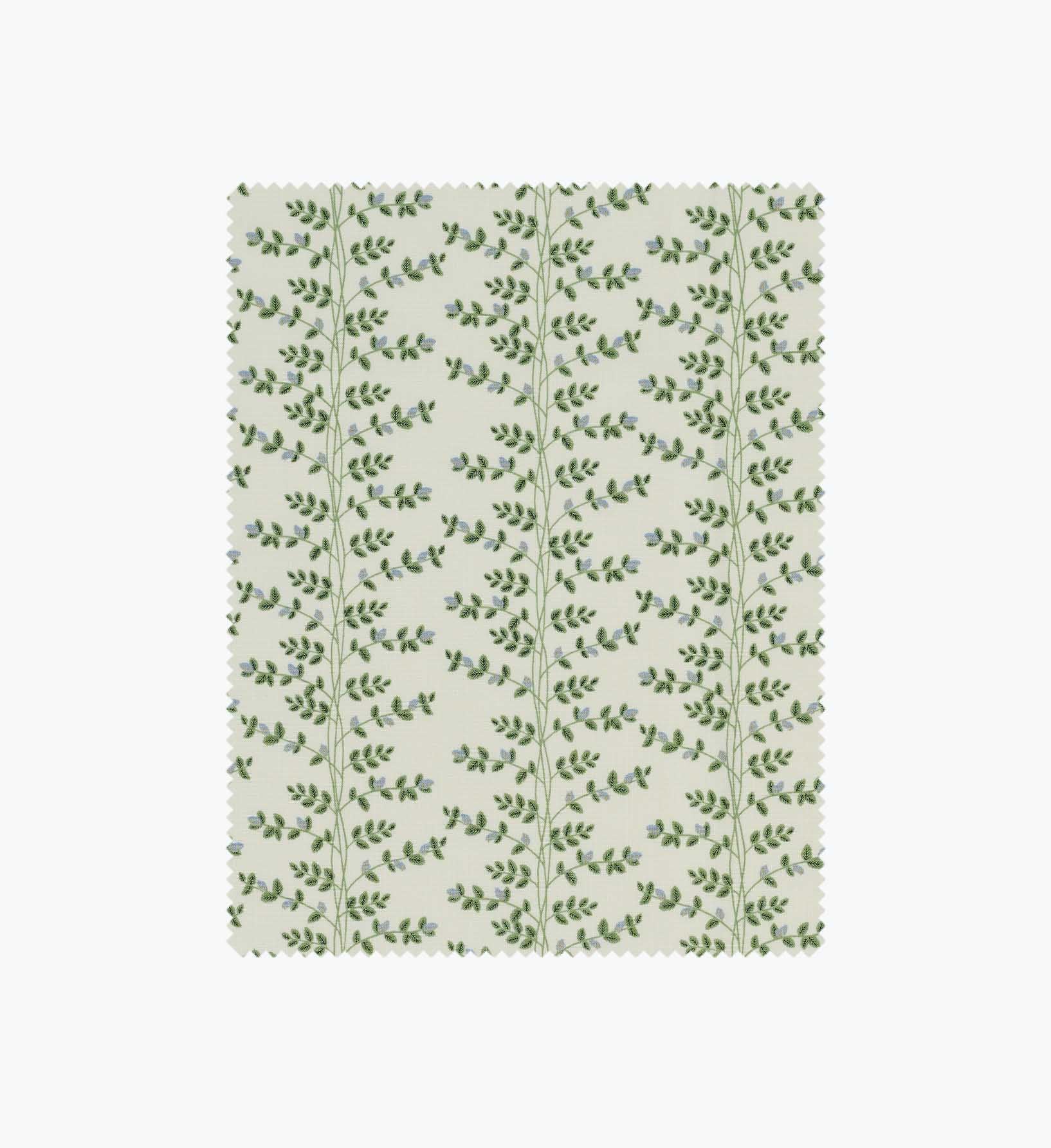 Climbing Vines Cotton Metallic Fabric - Cream