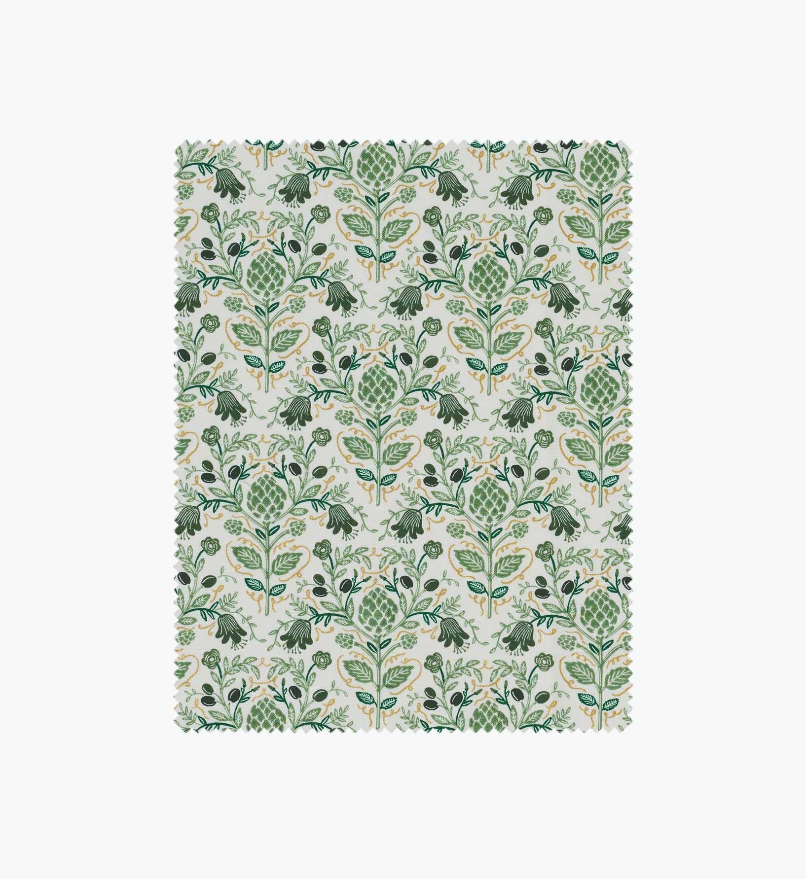 Artichoke Cotton Metallic Fabric - Cream