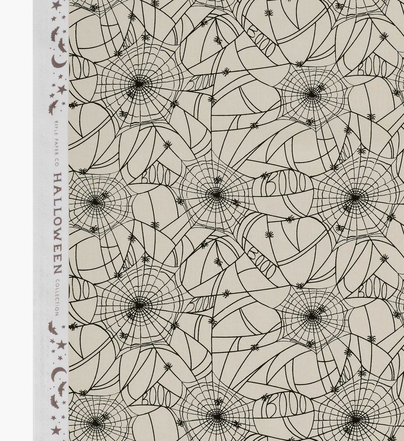 Spider Webs Cotton Fabric - Cream