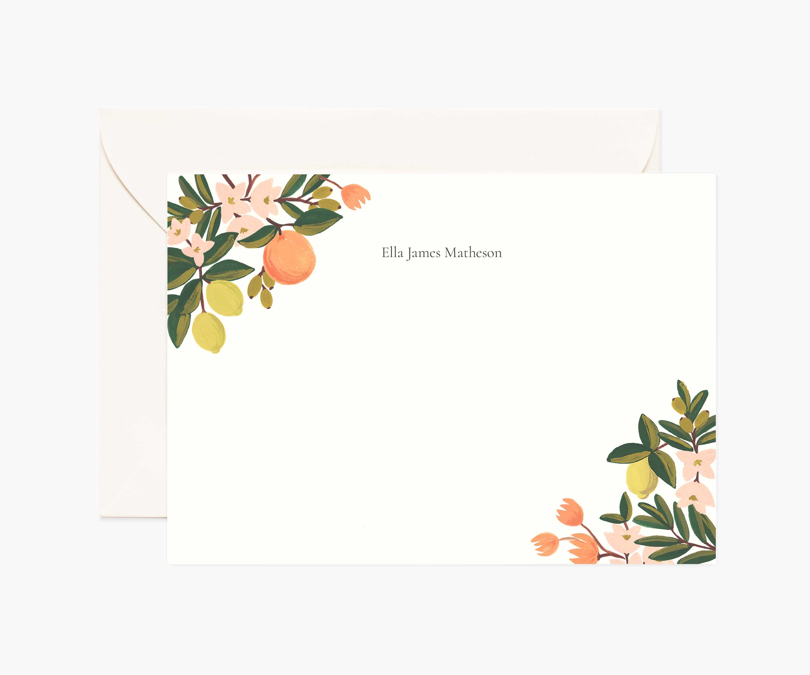 Floral Personalized Stationery  - Citrus Floral