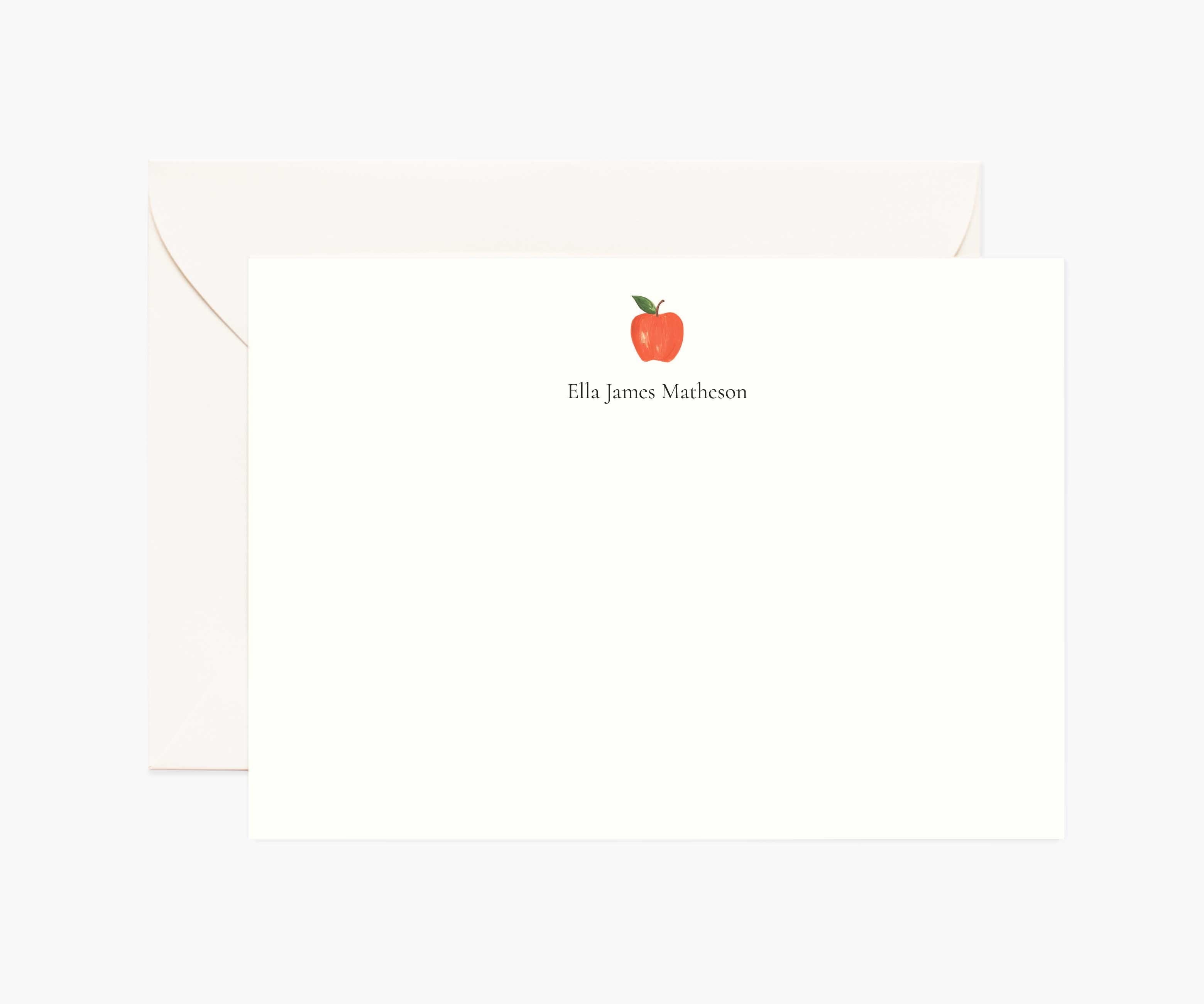 Food & Drink Personalized Stationery  - Apple