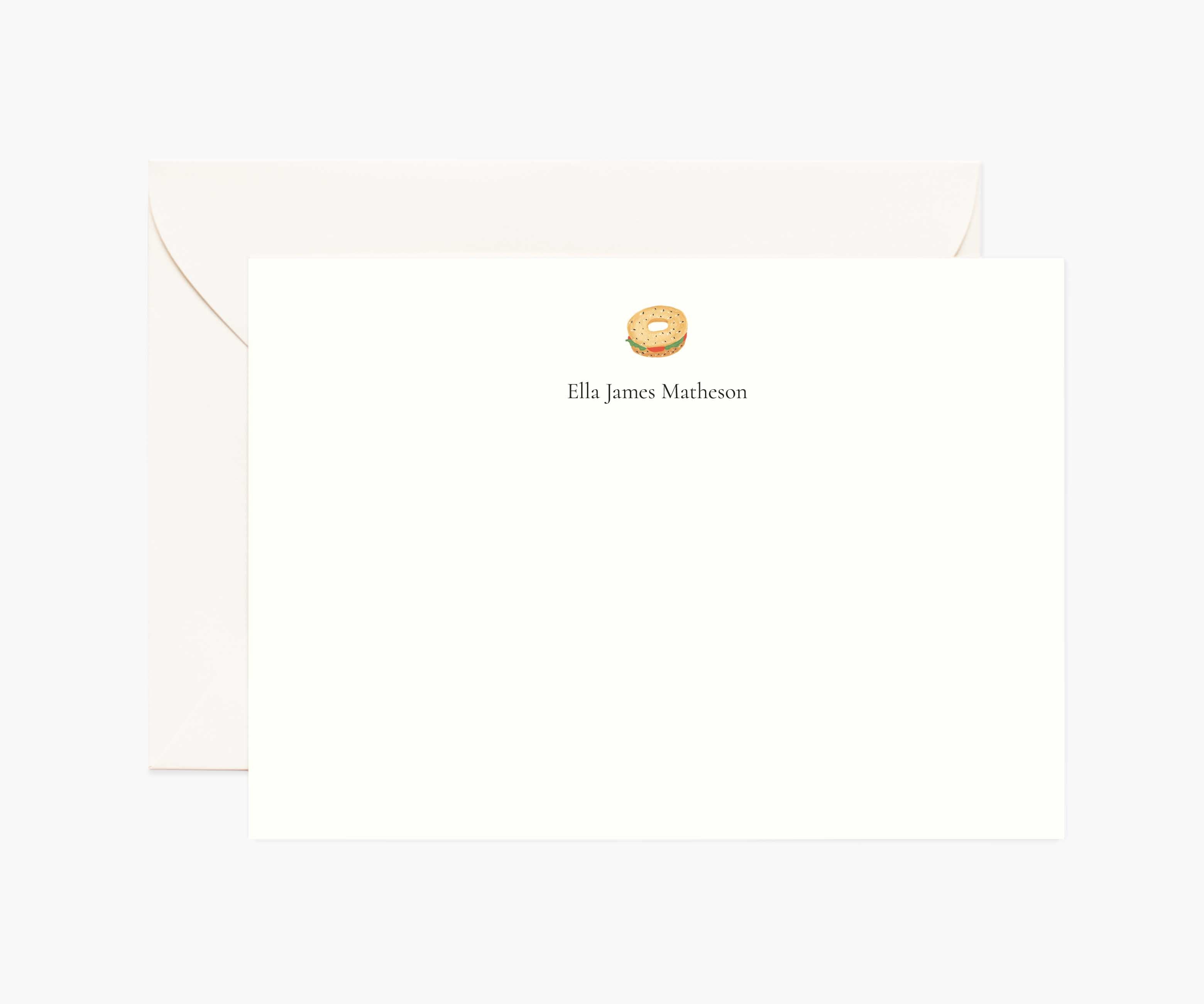 Food & Drink Personalized Stationery  - Bagel