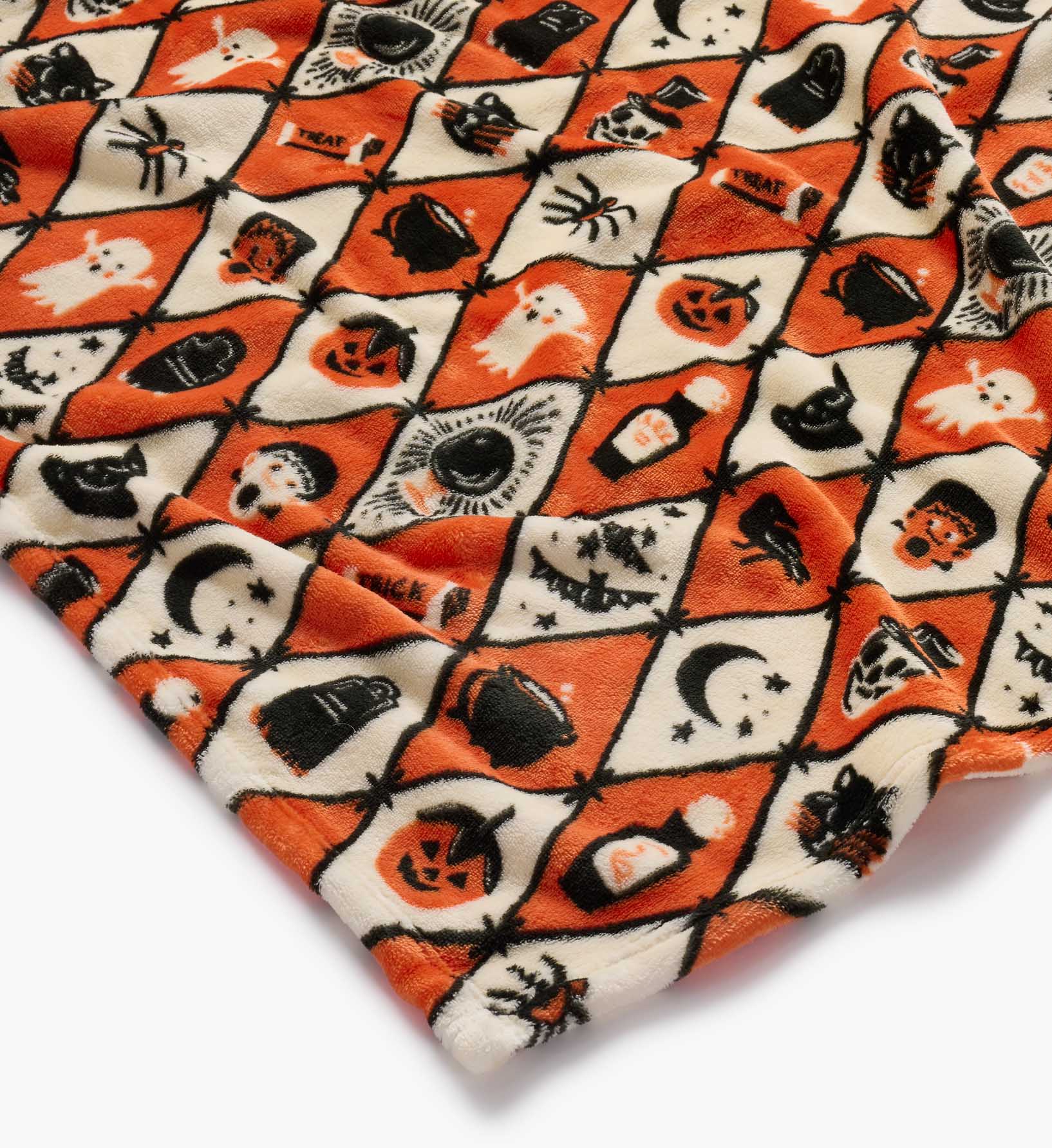 Fleece Blanket - Halloween Argyle