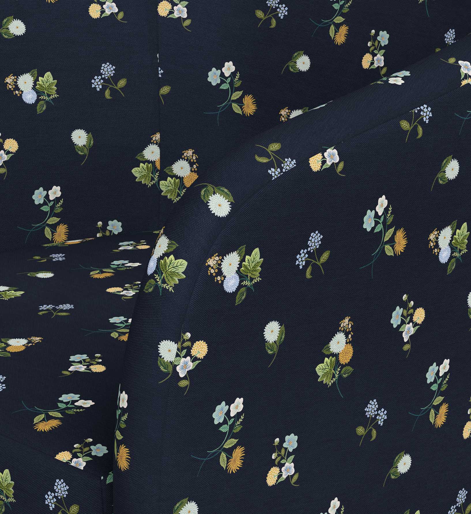 Pembroke Swivel Chair - Ditsy Dahlia Navy