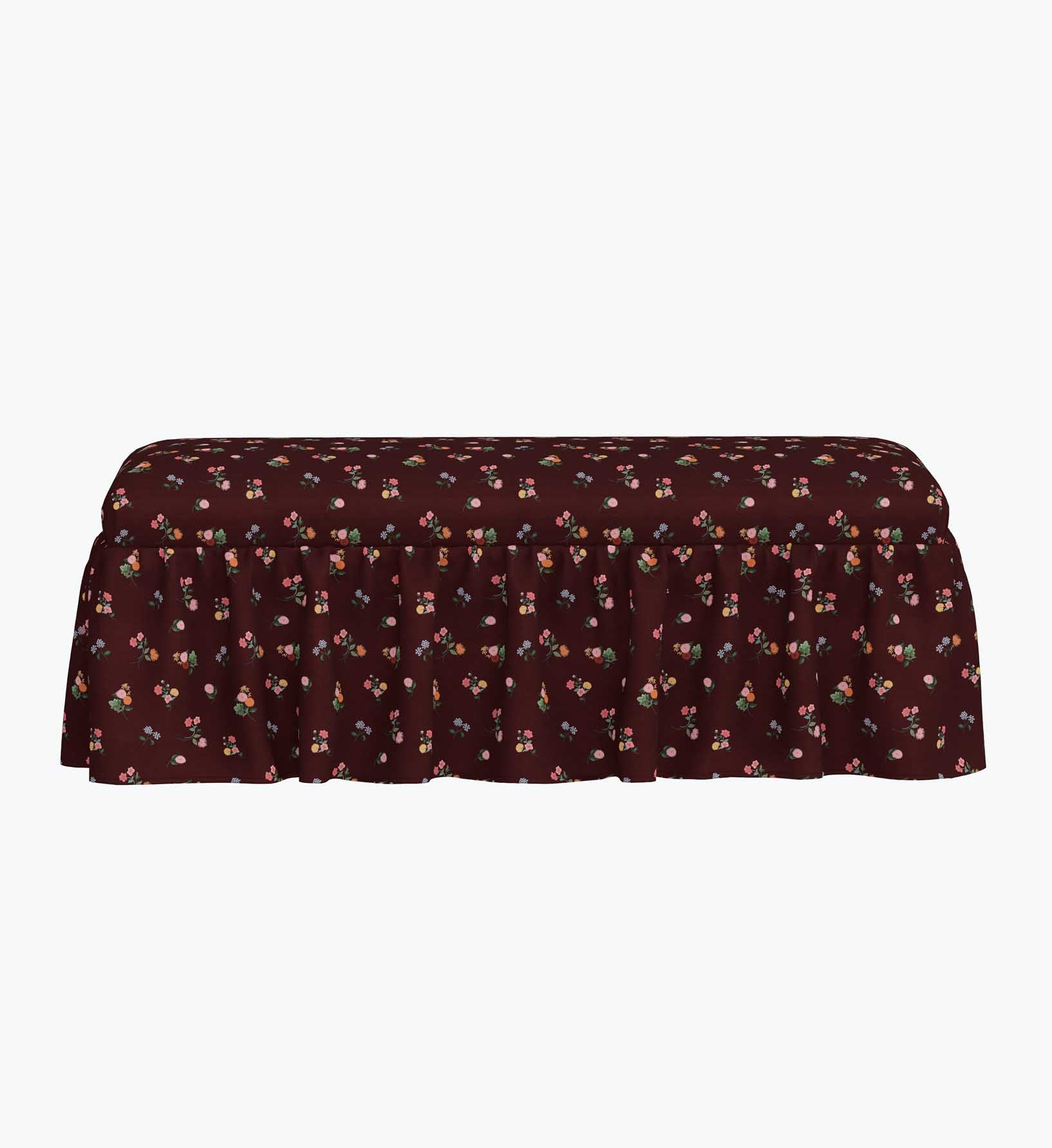 Surrey Dining Bench - Ditsy Dahlia Burgundy