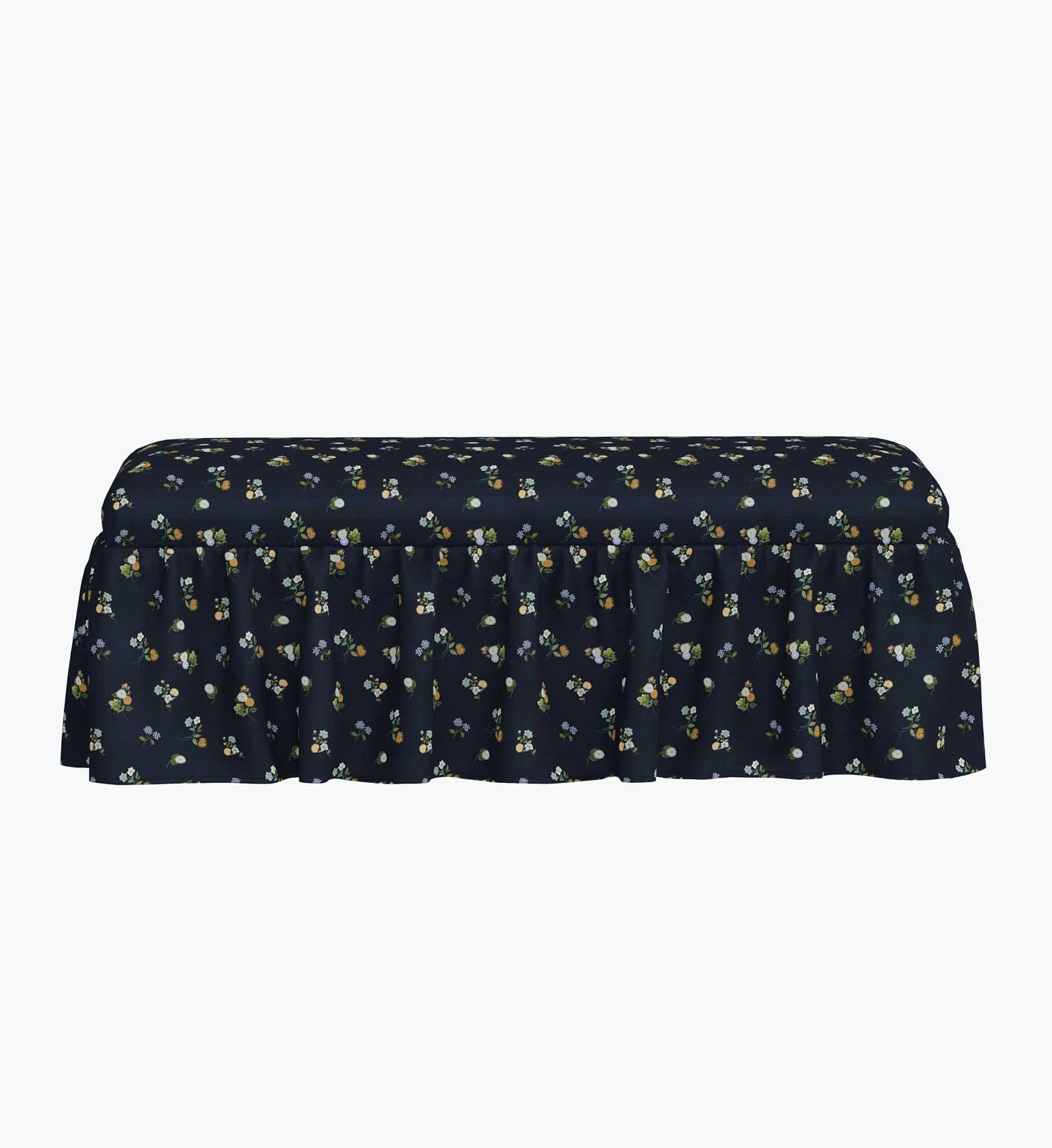 Surrey Dining Bench - Ditsy Dahlia Navy