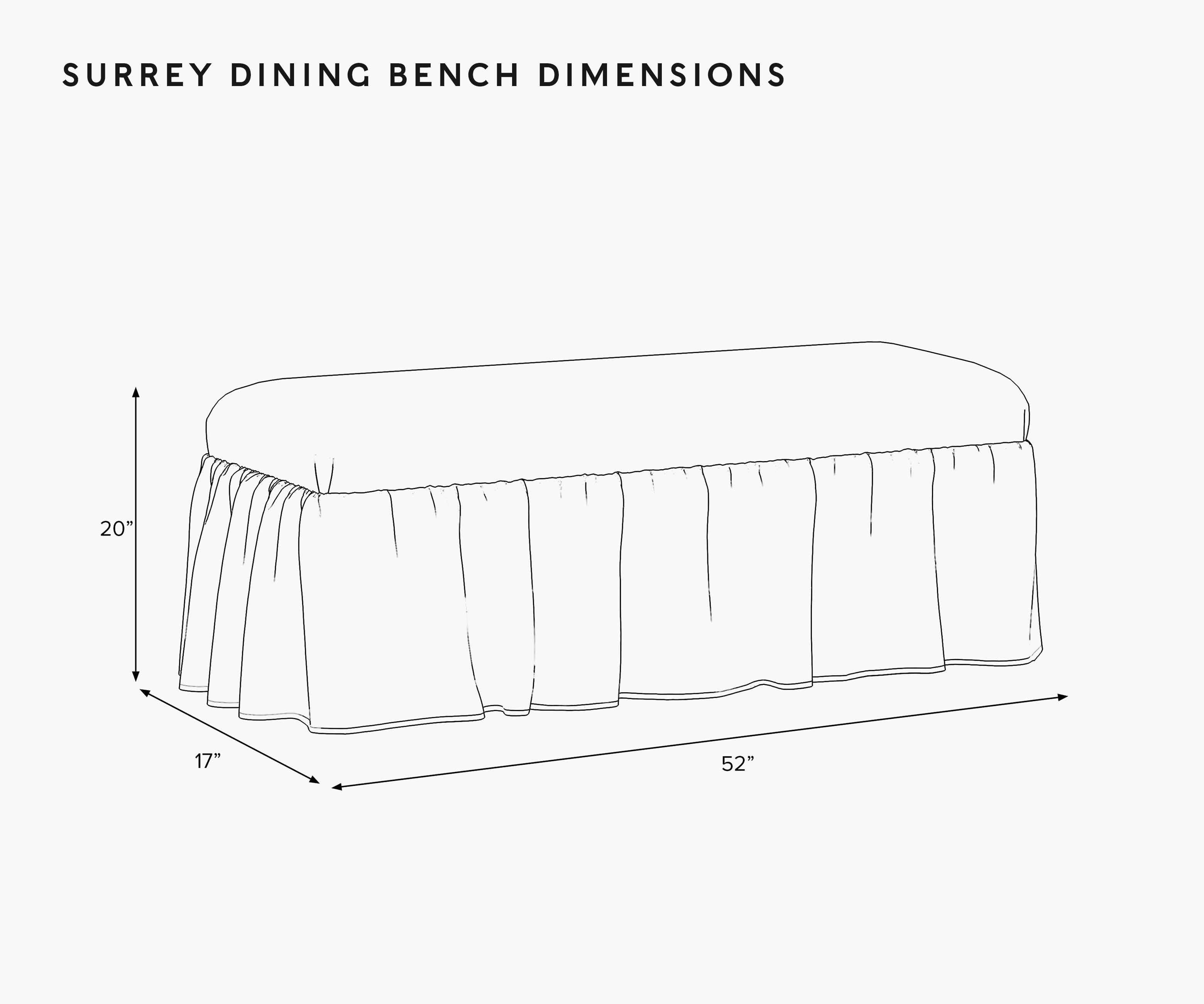 Surrey Dining Bench - Menagerie