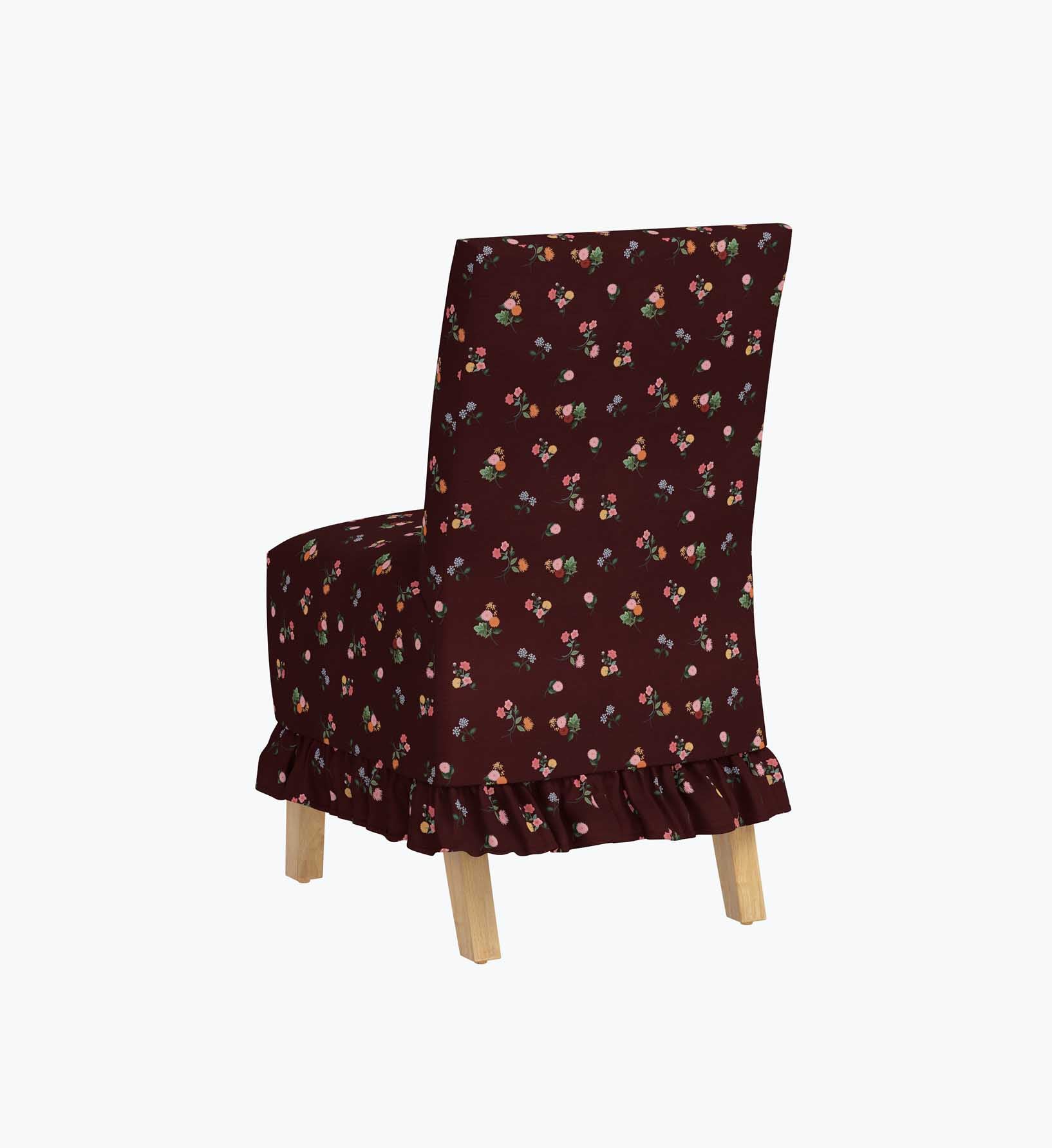 Louise Slipcover Dining Chair - Ditsy Dahlia Burgundy