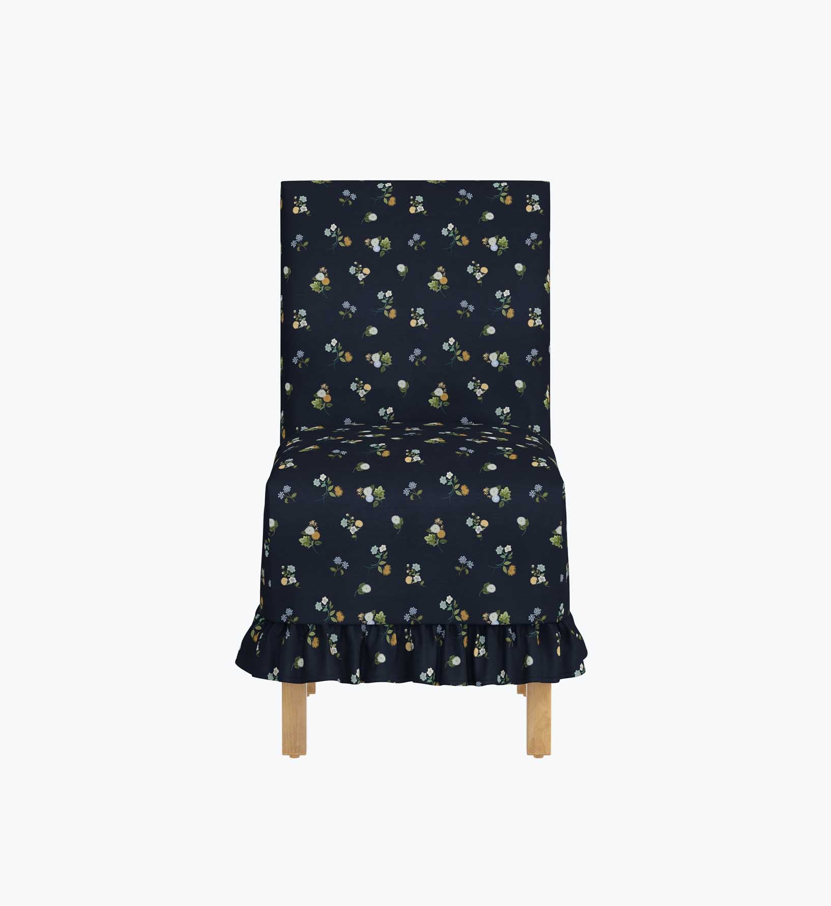 Louise Slipcover Dining Chair - Ditsy Dahlia Navy