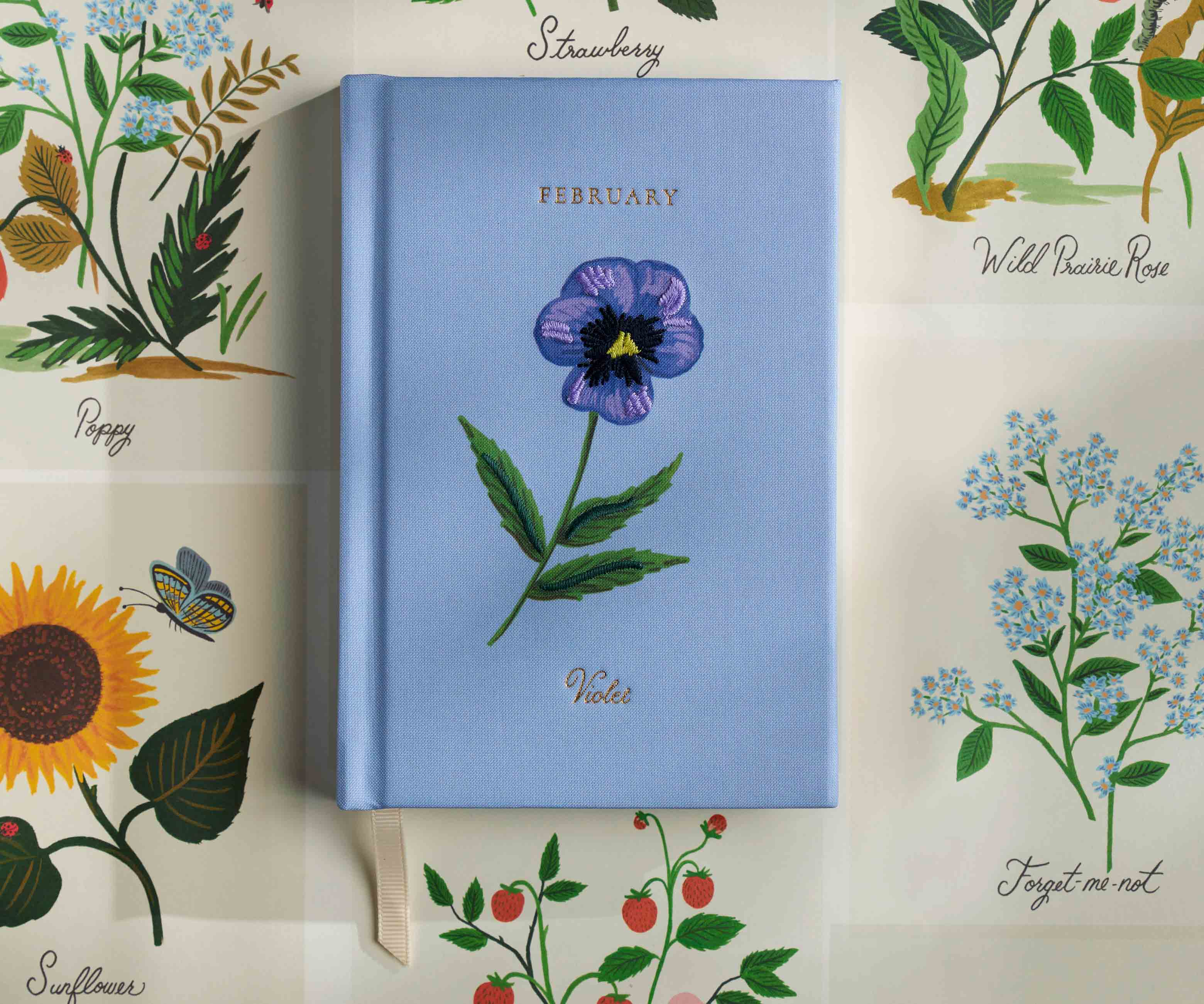 Birth Month Mini Embroidered Journal - February