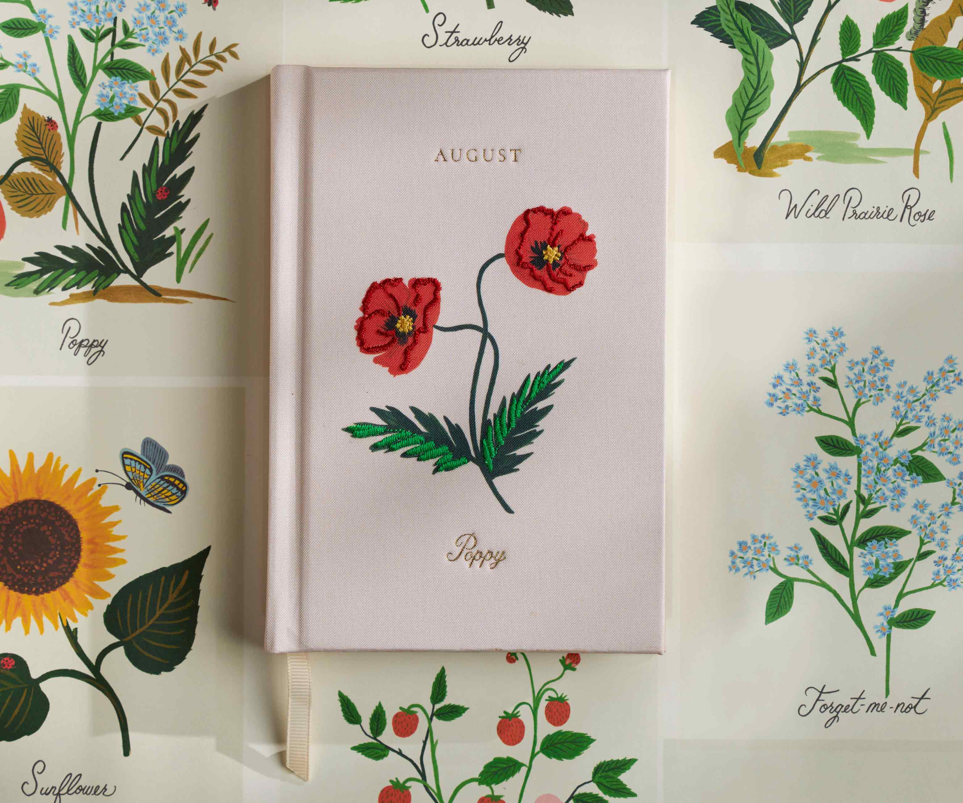 Birth Month Mini Embroidered Journal - August
