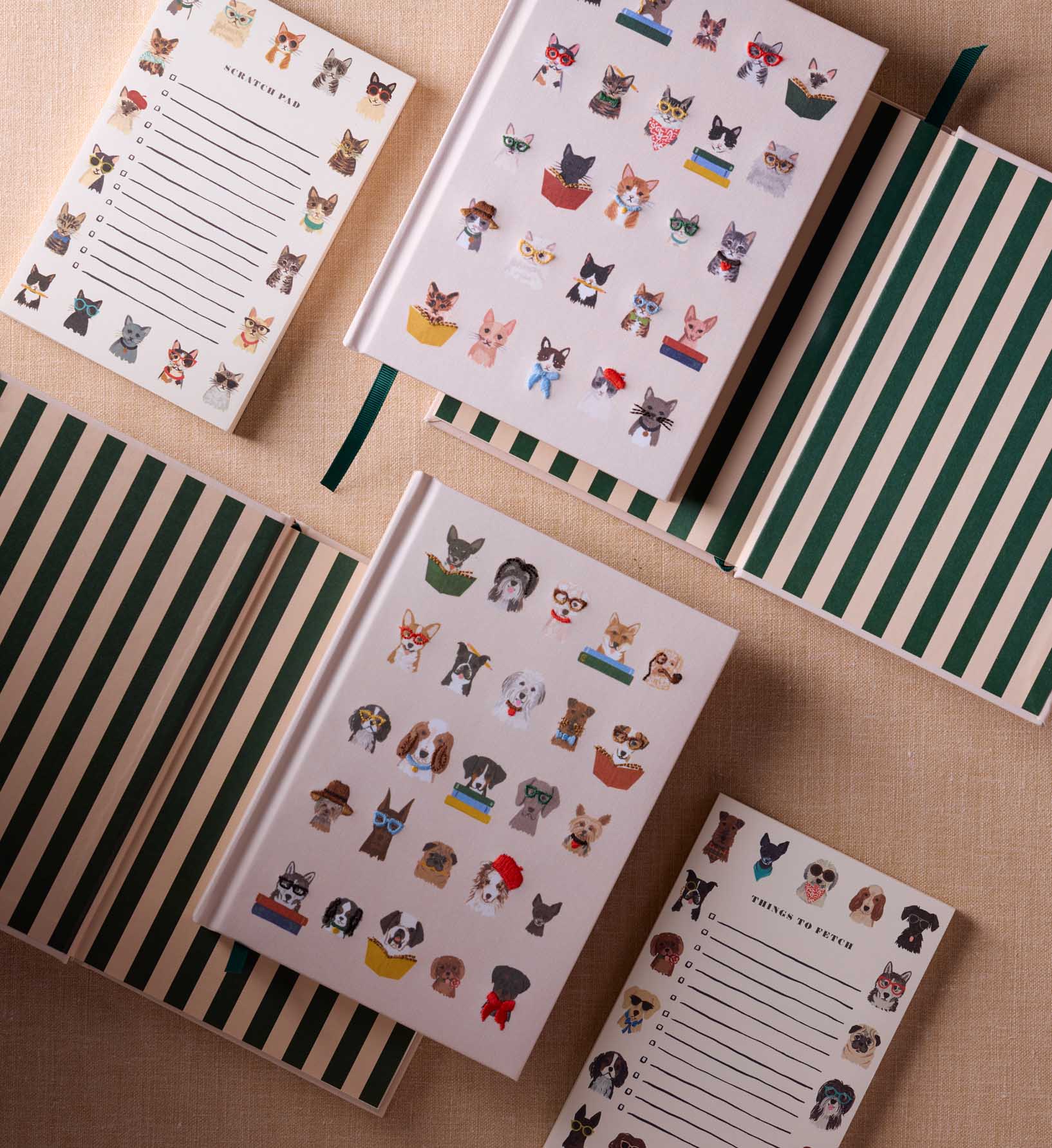 Embroidered Journal - Studious Dogs