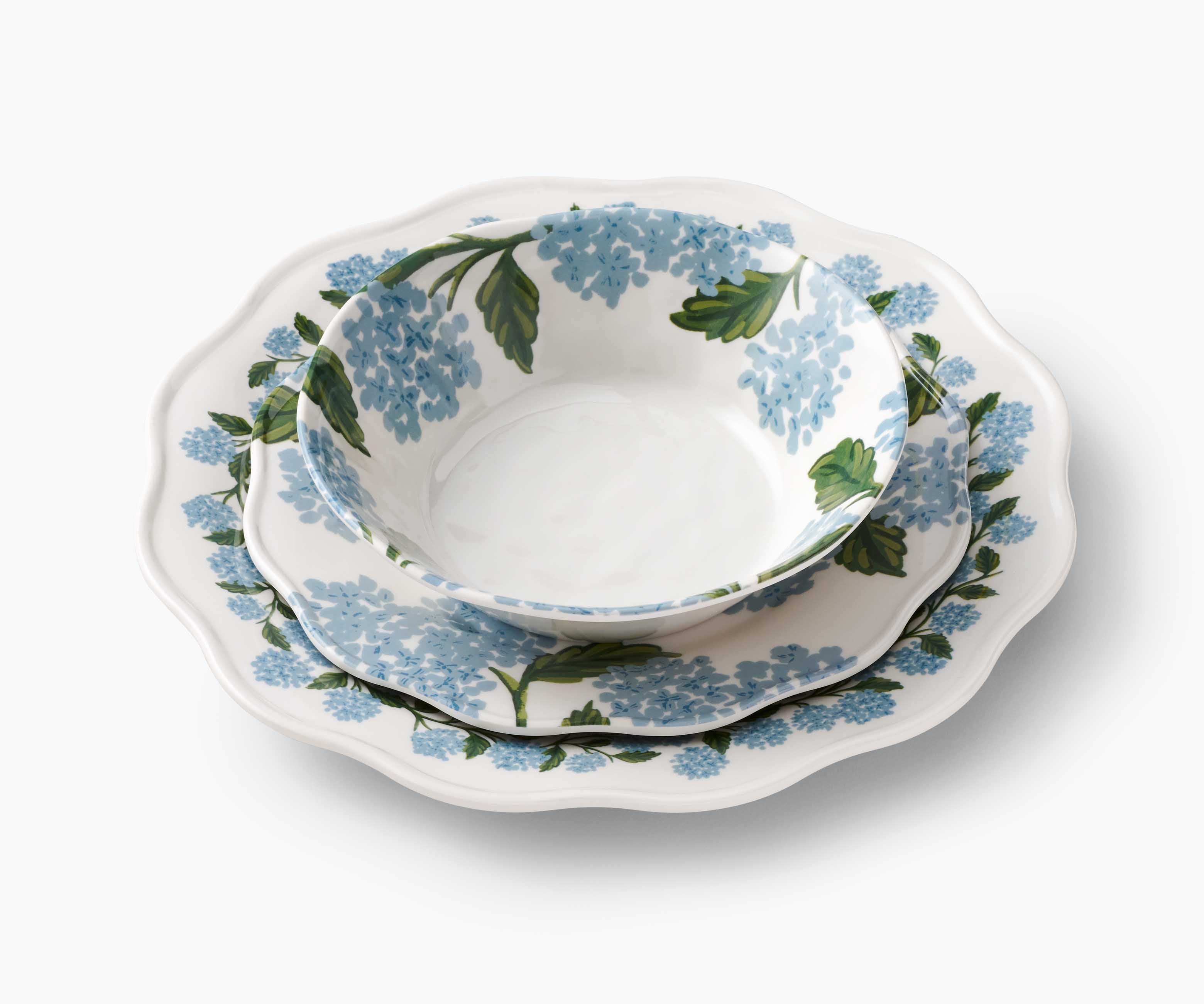 Melamine Assorted Dinner Plates - Hydrangea