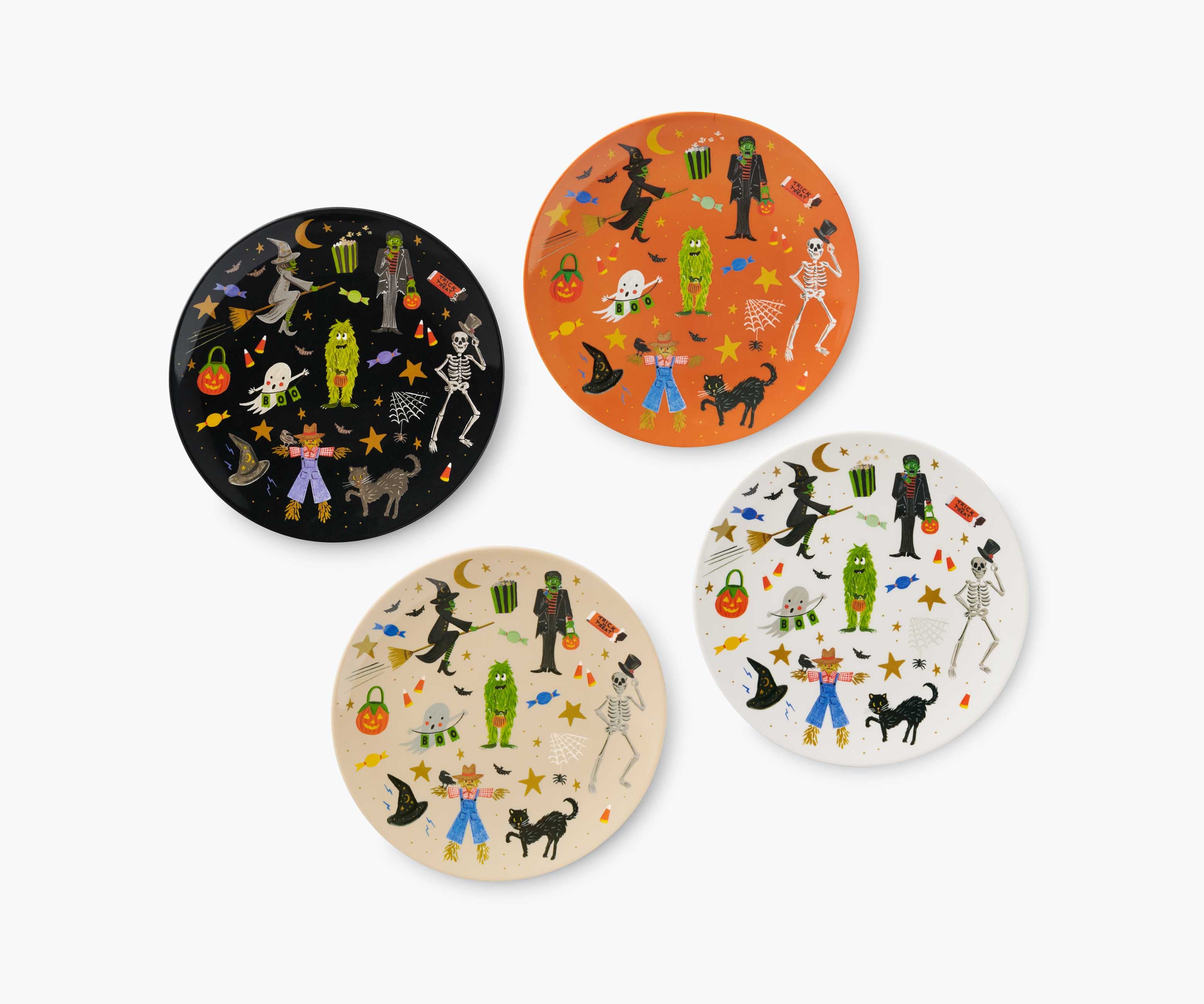 Melamine Assorted Dessert Plates - Halloween Parade