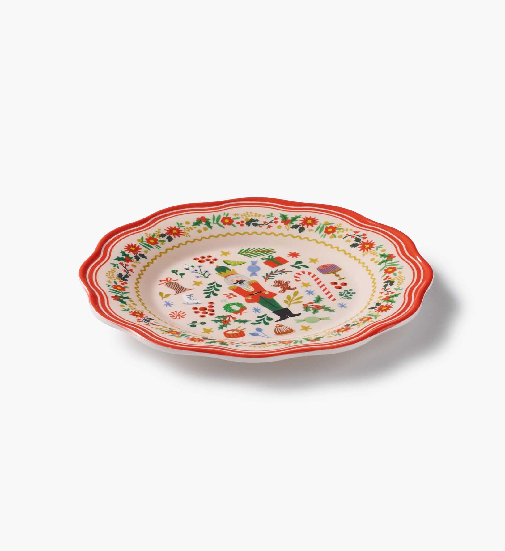 Melamine Assorted Dessert Plates - Holly Jolly Nutcracker