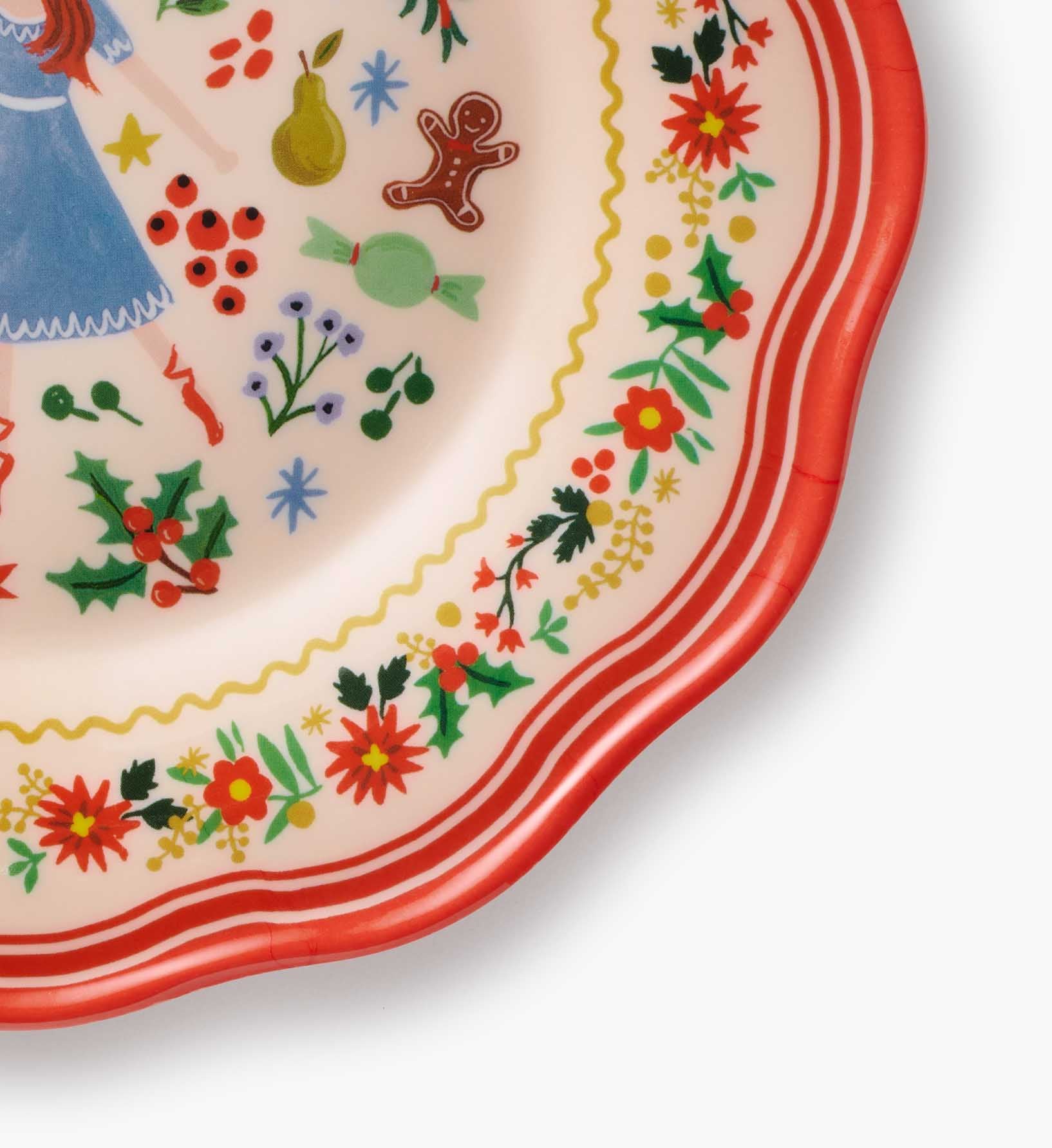 Melamine Assorted Dessert Plates - Holly Jolly Nutcracker