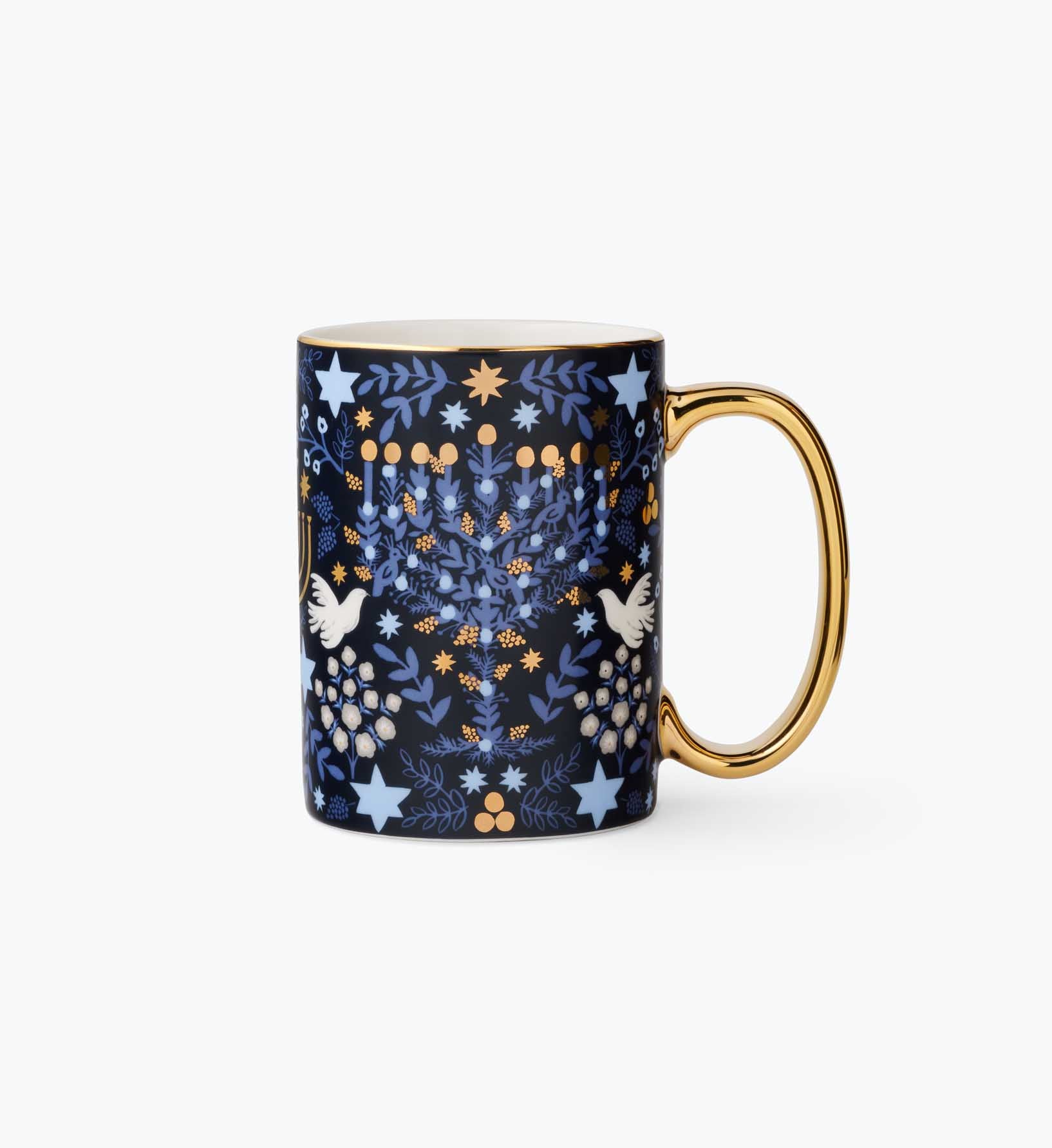 Holiday Porcelain Mug - Laurel Menorah