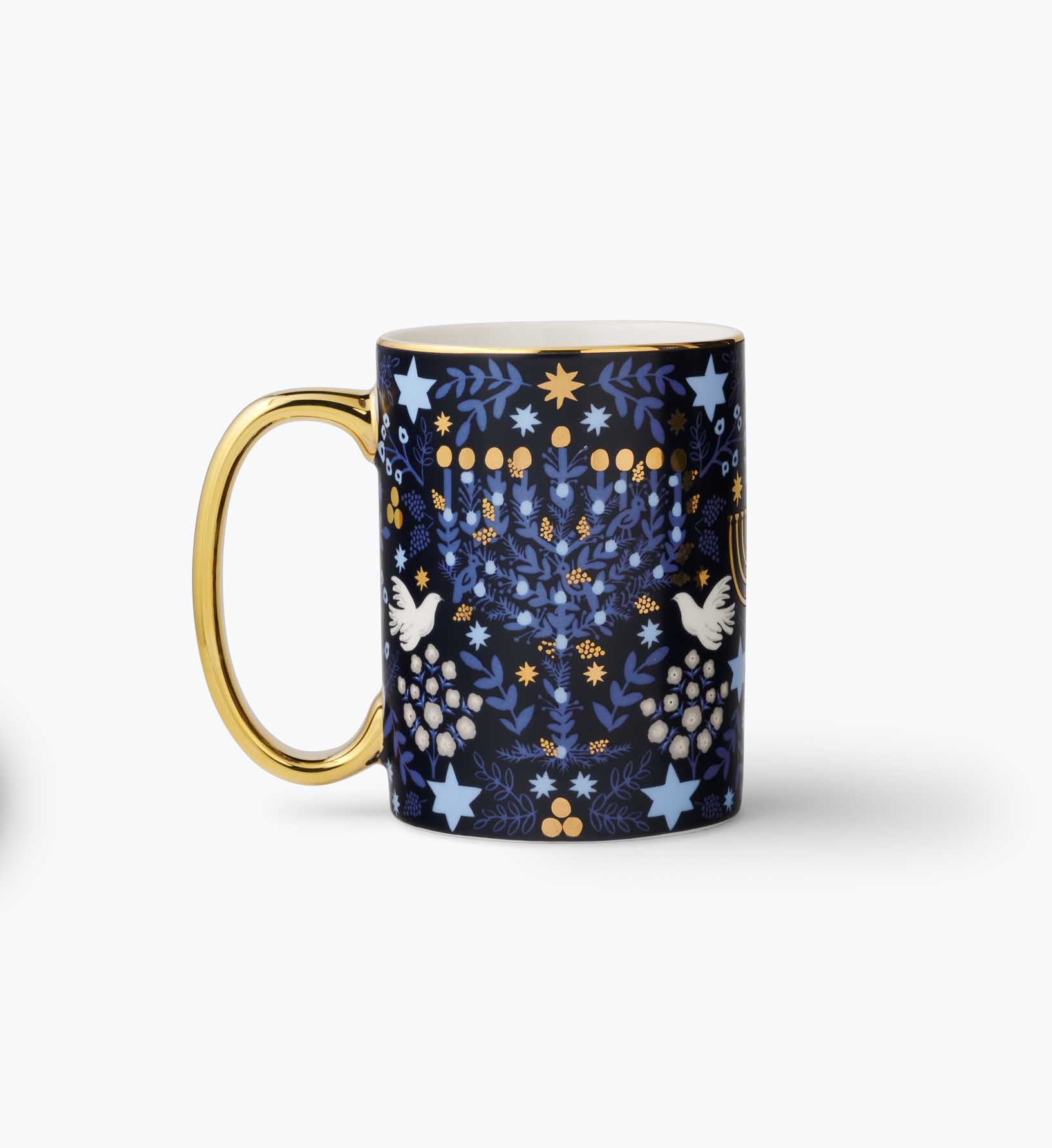 Holiday Porcelain Mug - Laurel Menorah