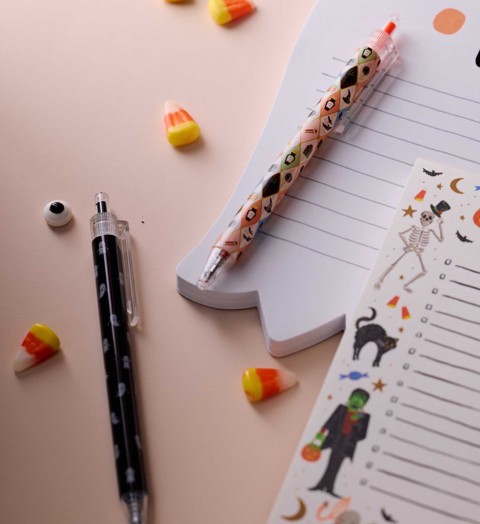 Gel Pen Set of 2 - Halloween Argyle