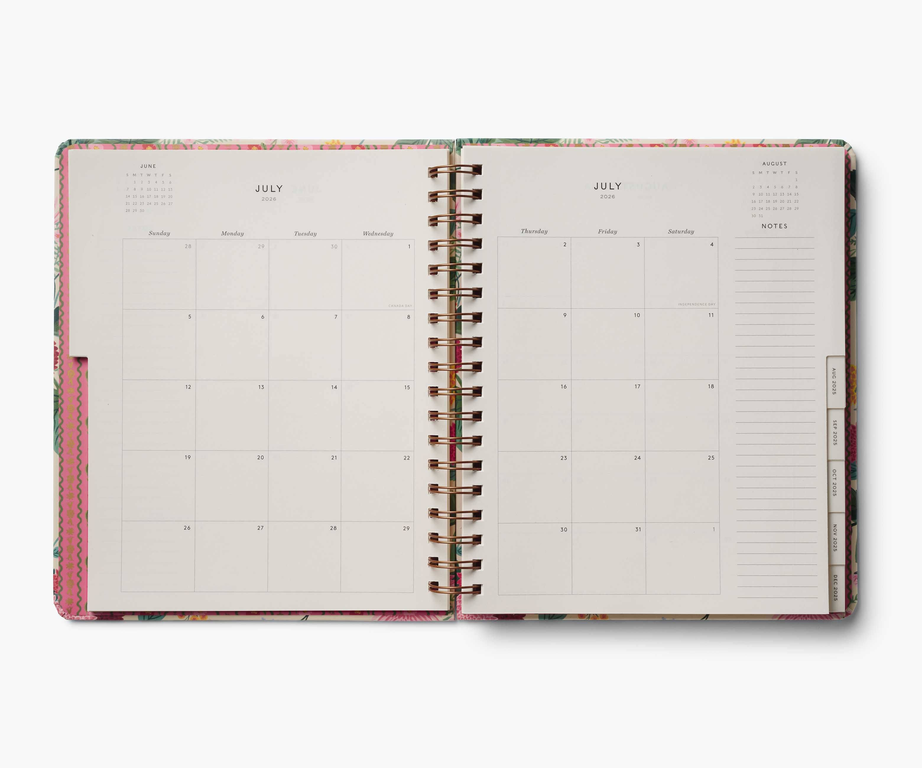 2025-2026 17-Month Academic Hardcover Spiral Planner - Dahlia