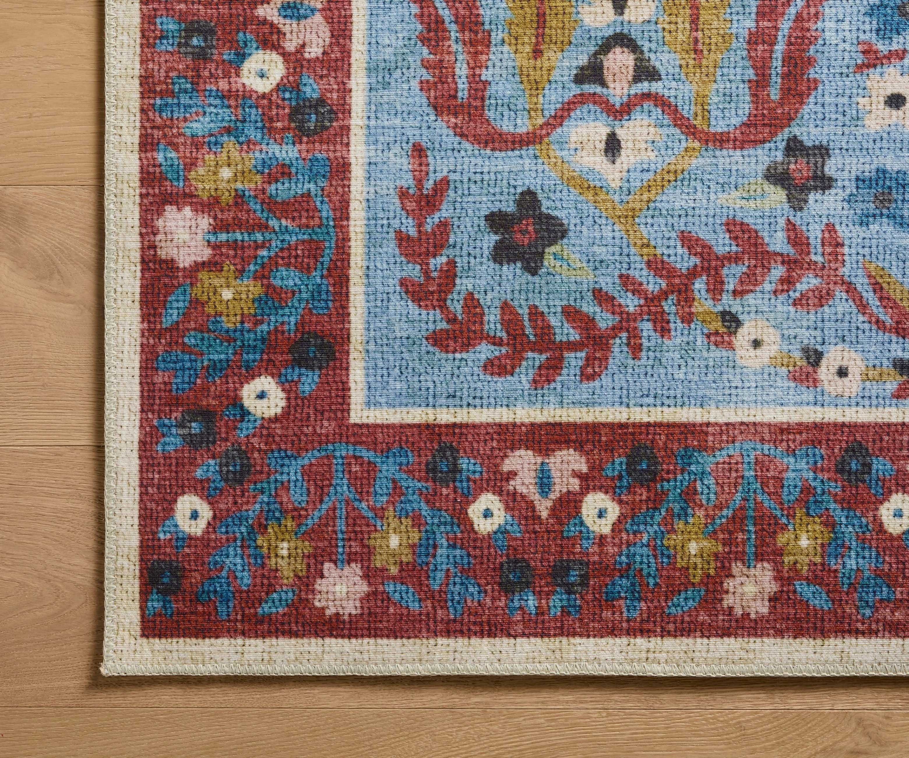 Canopy Edie Printed Rug - Red & Blue